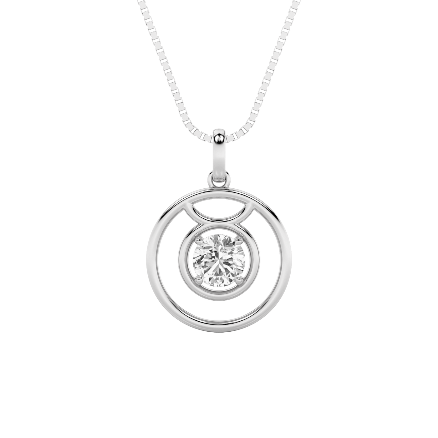 14KW 1ct Lab Diamond Solitaire Pendant Necklace