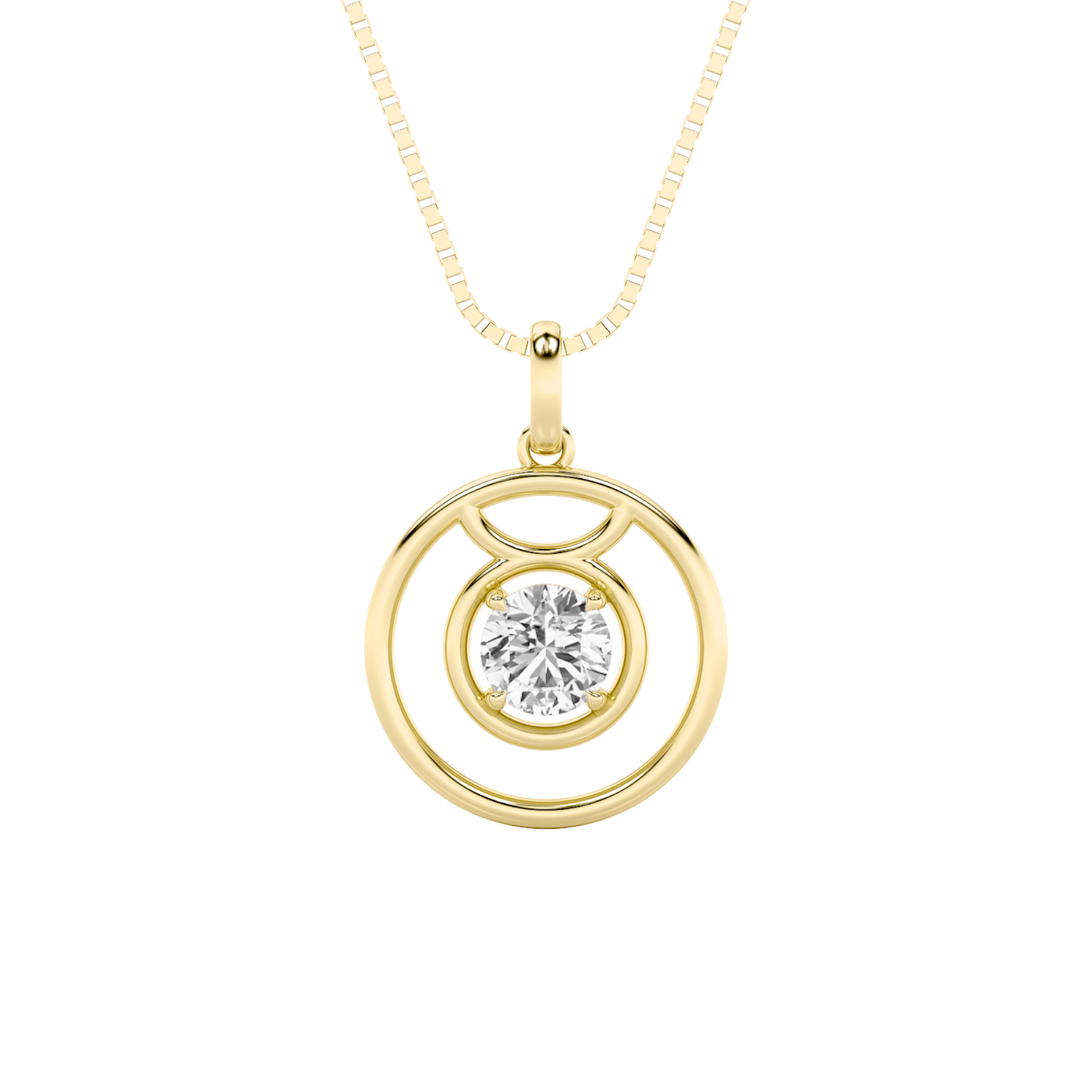 14KY 1ct F+VS Lab Diamond Contemporary Pendant