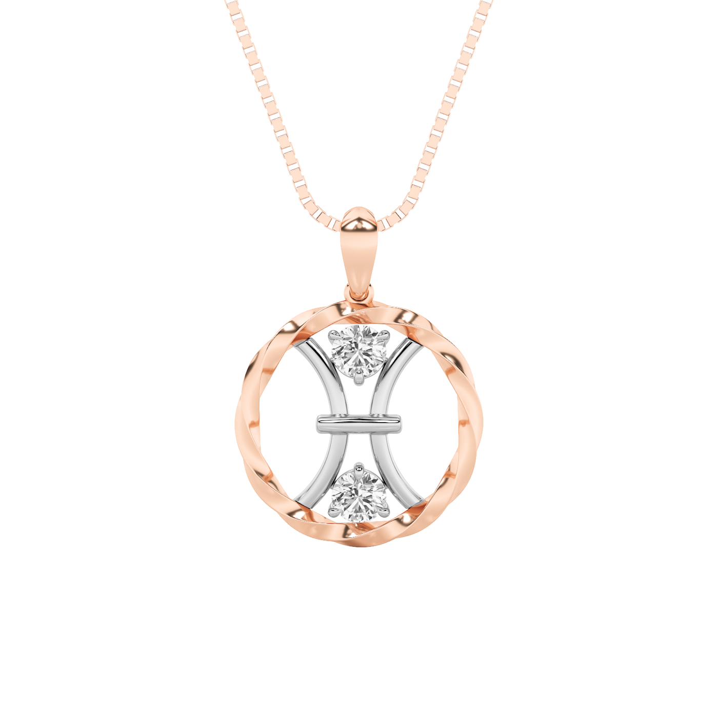 14K RW 0.5ct Lab Diamond Pendant Delicate