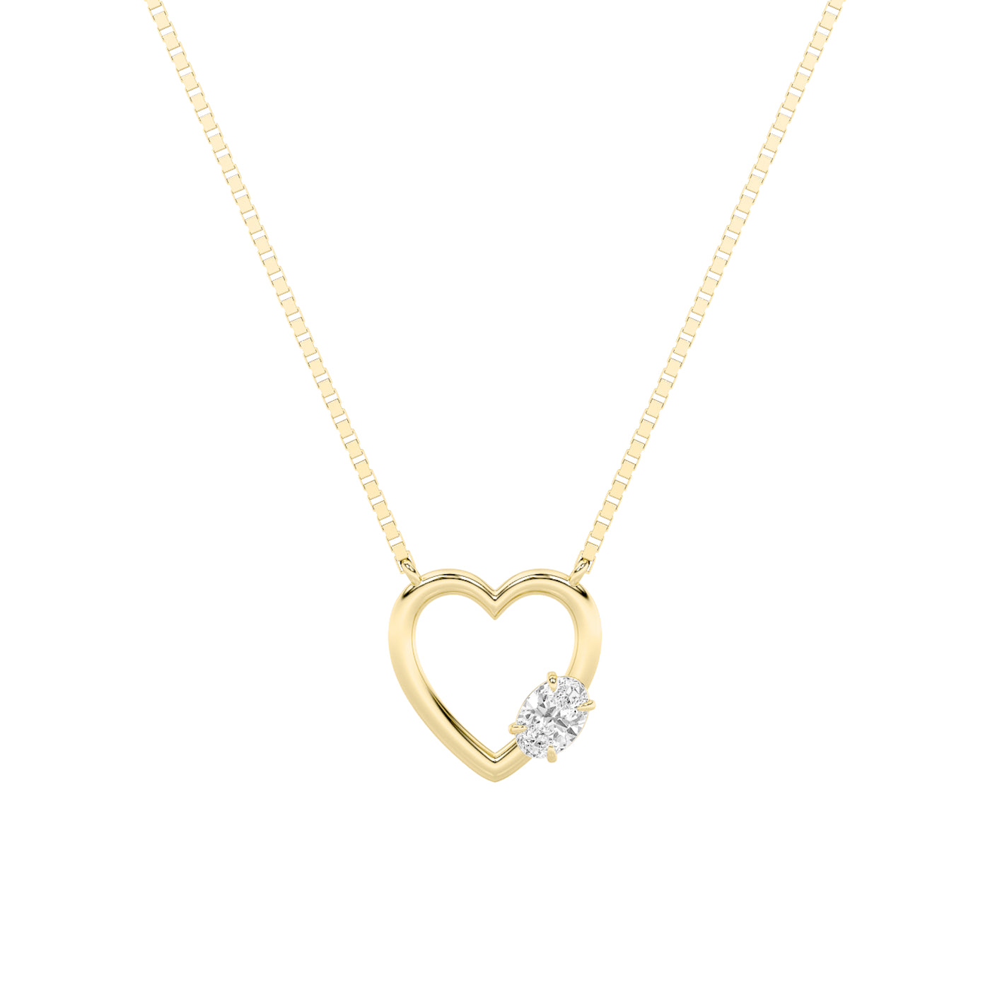 14KY 0.5ct Lab Diamond Oval Solitaire Pendant