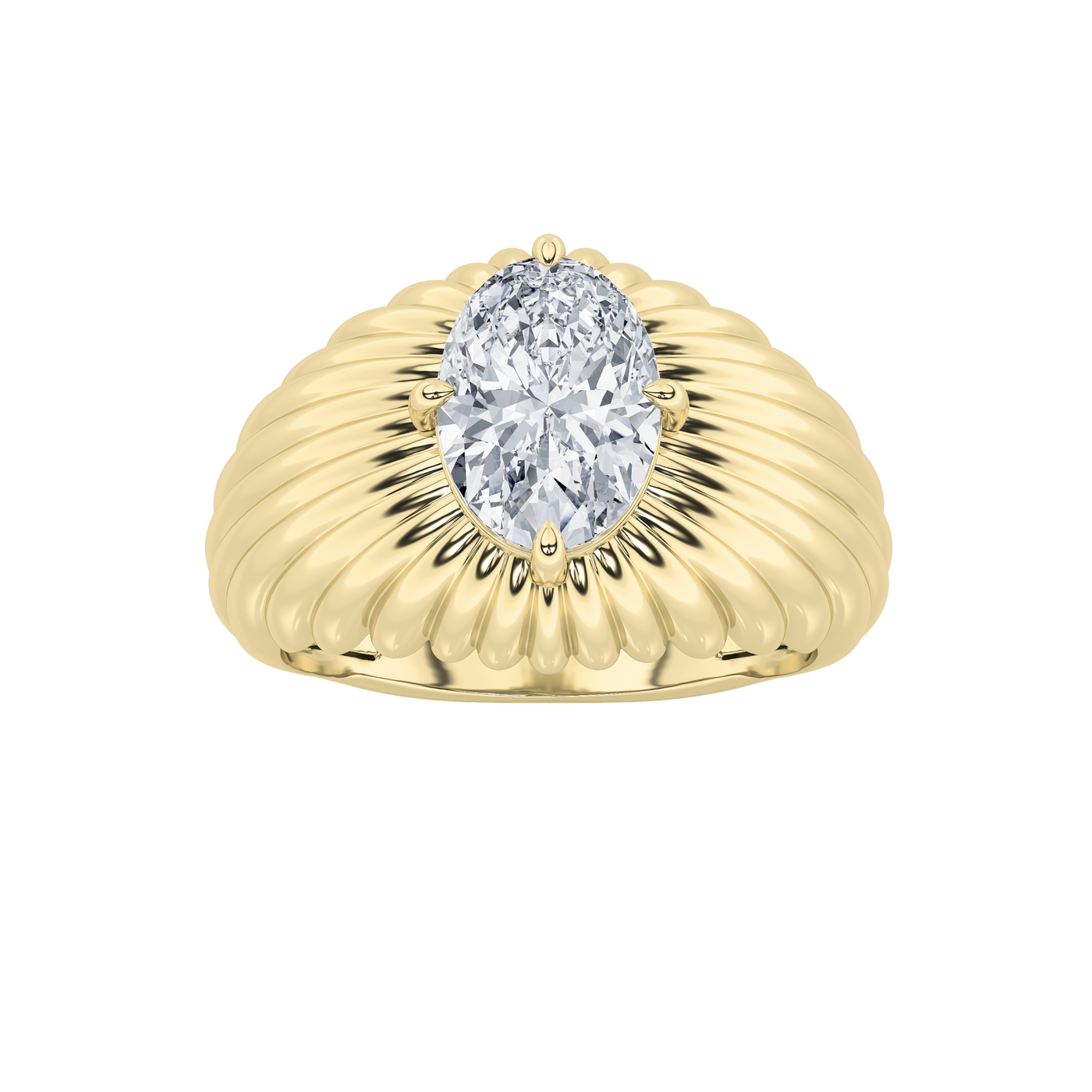 14KY 2ct Oval Lab Diamond Solitaire Ring