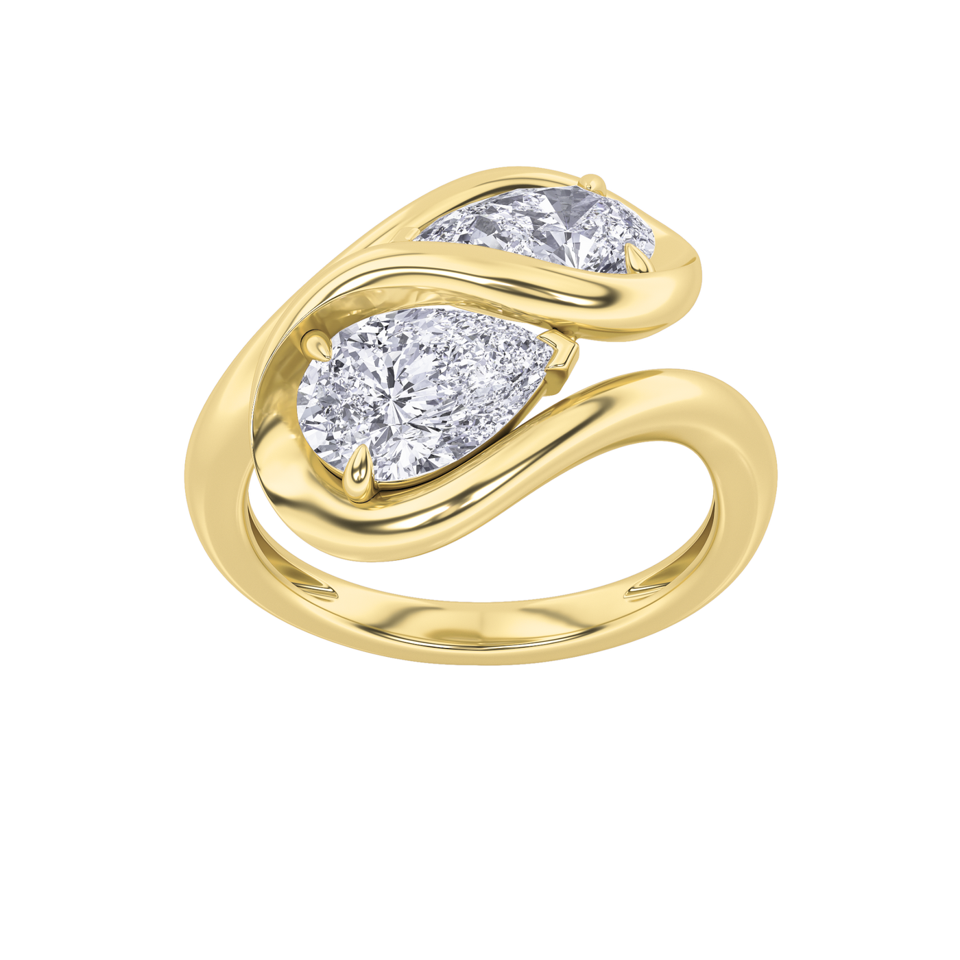 10K Yellow Gold 2ct Lab Diamond PavÃ© Statement Ring