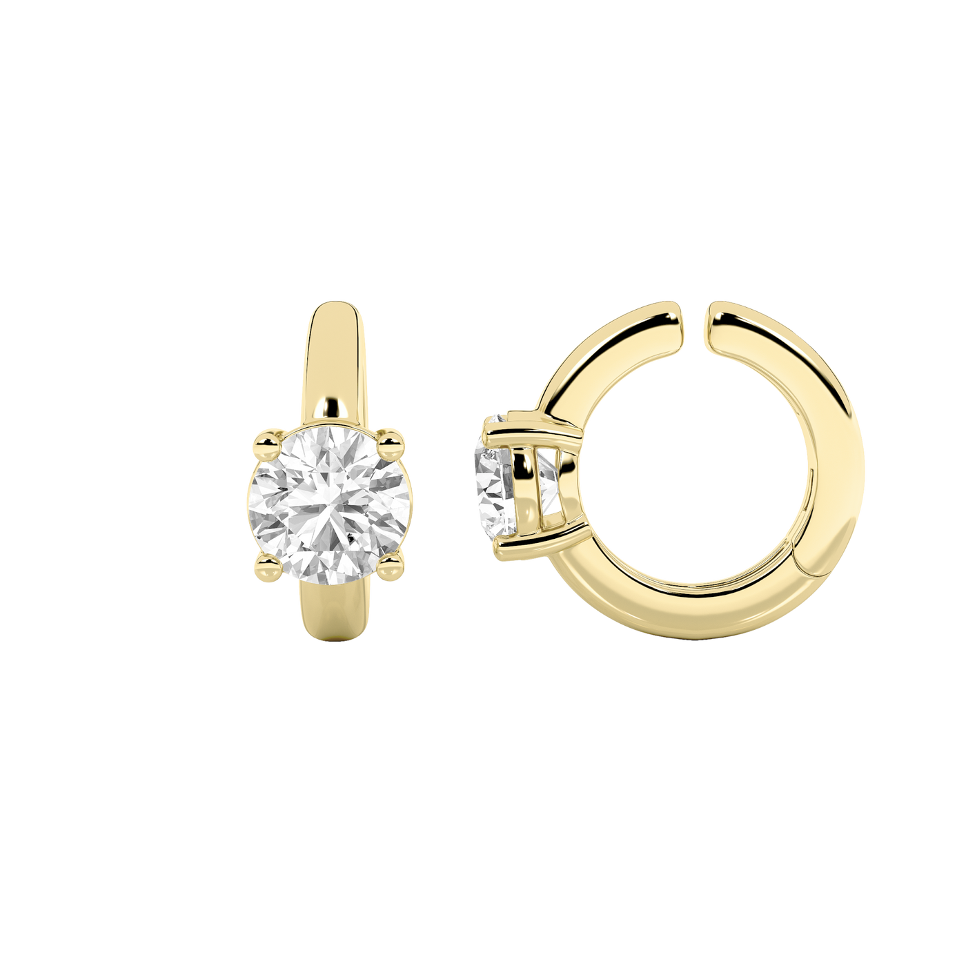 14KW Lab Diamond Huggie Earrings 0.25ctw