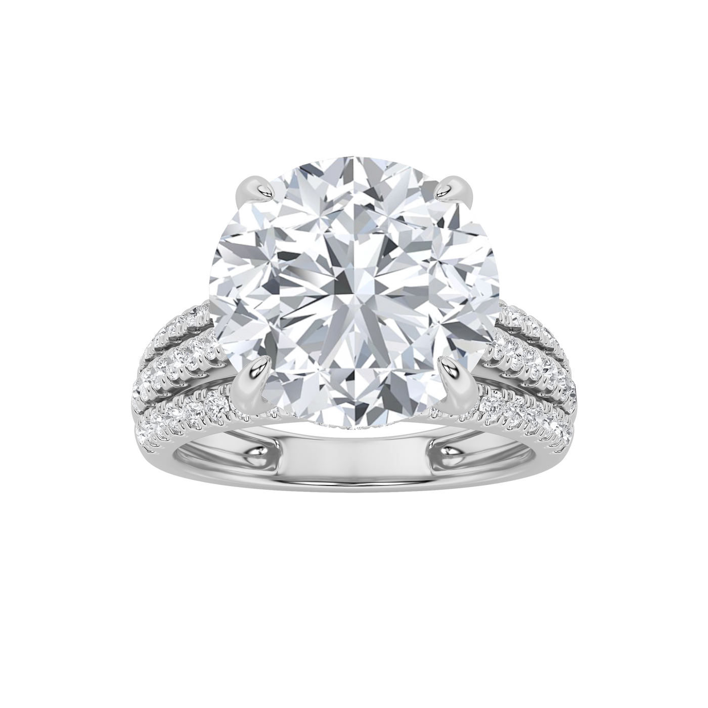 14KW 5.5ct Lab Diamond Split Shank Engagement Ring