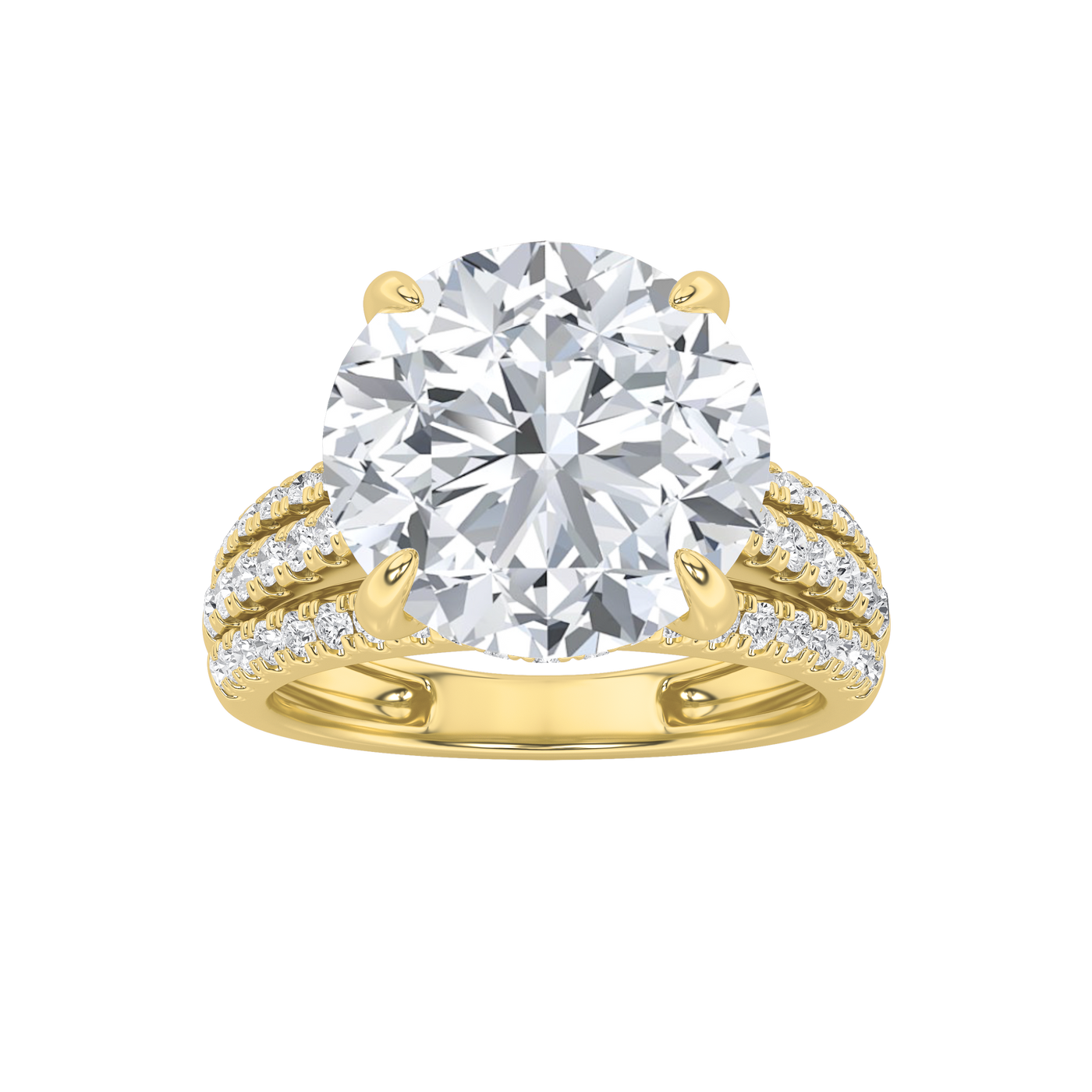 14KY 5.5ct Lab Diamond Split Shank Engagement Ring