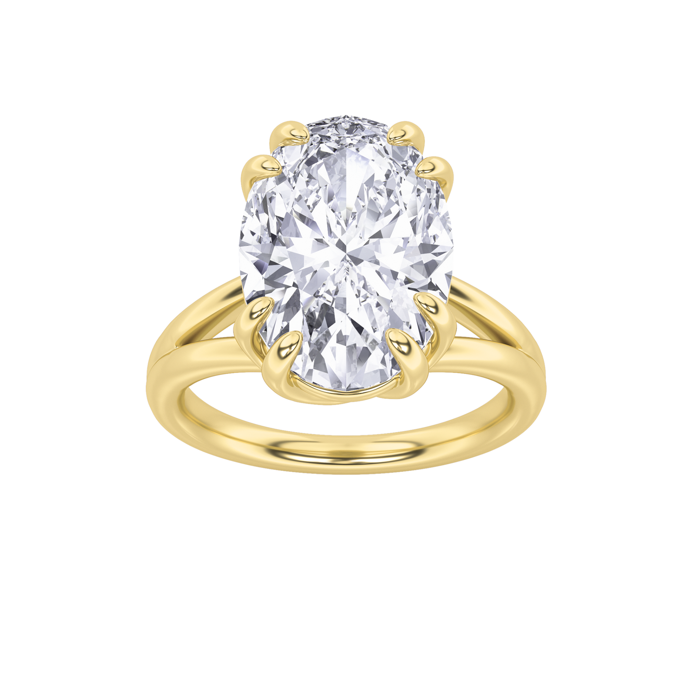 14KY 5ct Lab Diamond Oval Solitaire Engagement Ring