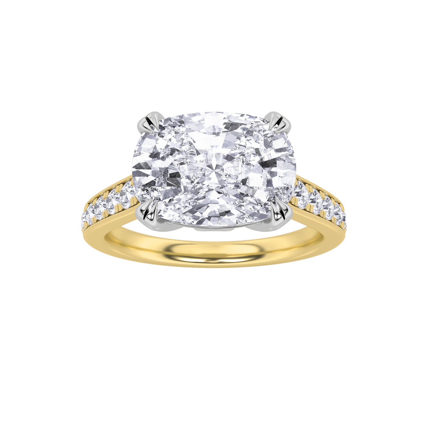 14KY 4.5ct Lab Diamond Channel Engagement Ring