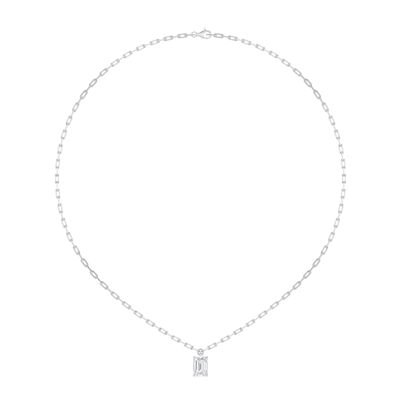 14K White Gold Lab Diamond Solitaire Pendant 2ctw