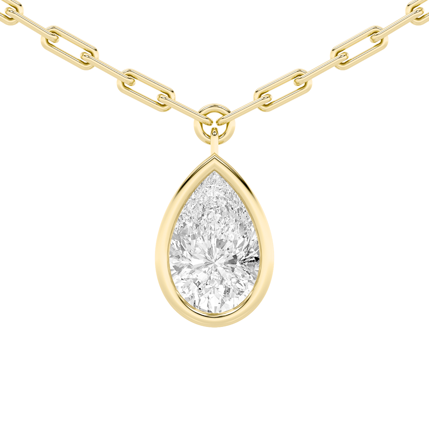 14KY 2ct Lab Diamond Solitaire Pendant Necklace