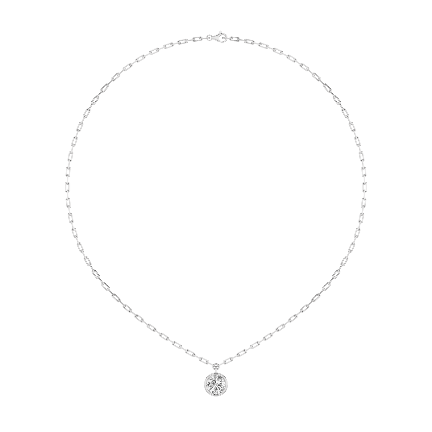 14KW 2ct Lab Diamond Solitaire Pendant Necklace