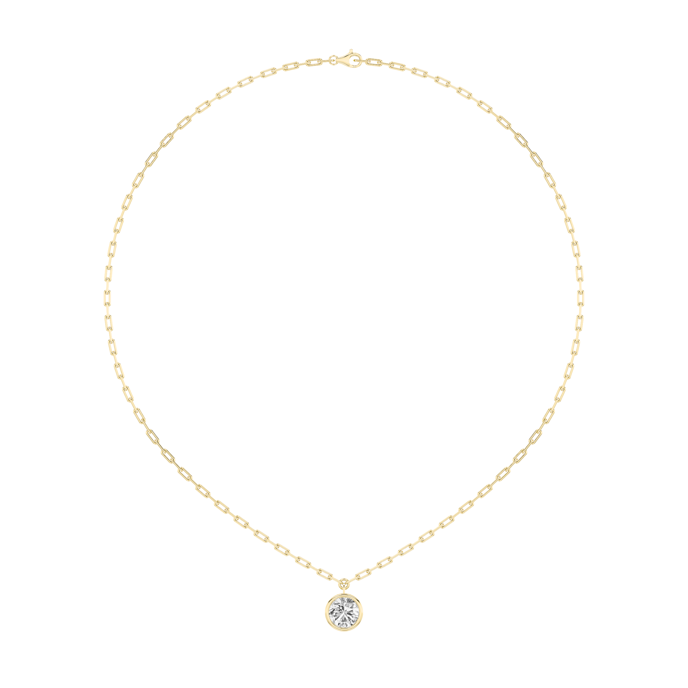 14KY 2ct Lab Diamond Solitaire Pendant Necklace