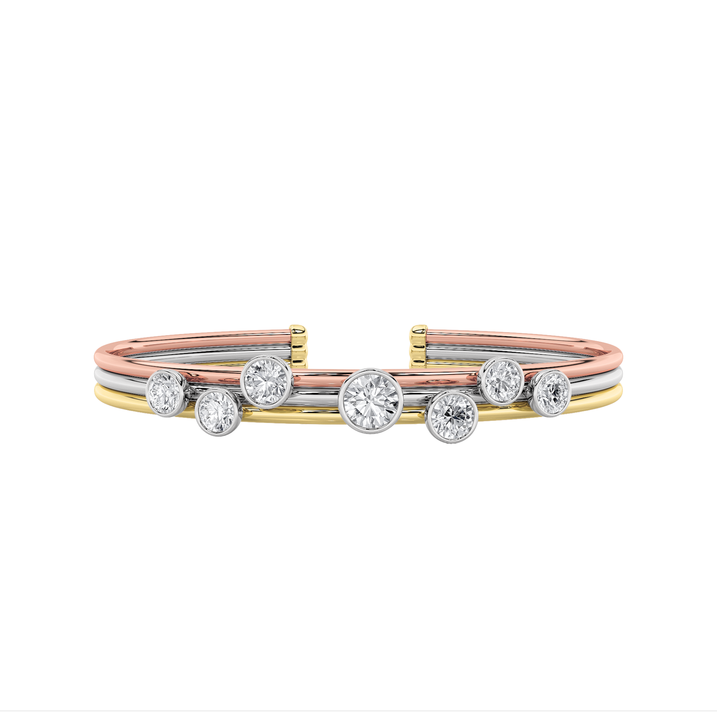14K Rose Gold Lab Diamond Stackable Bangle 3ctw