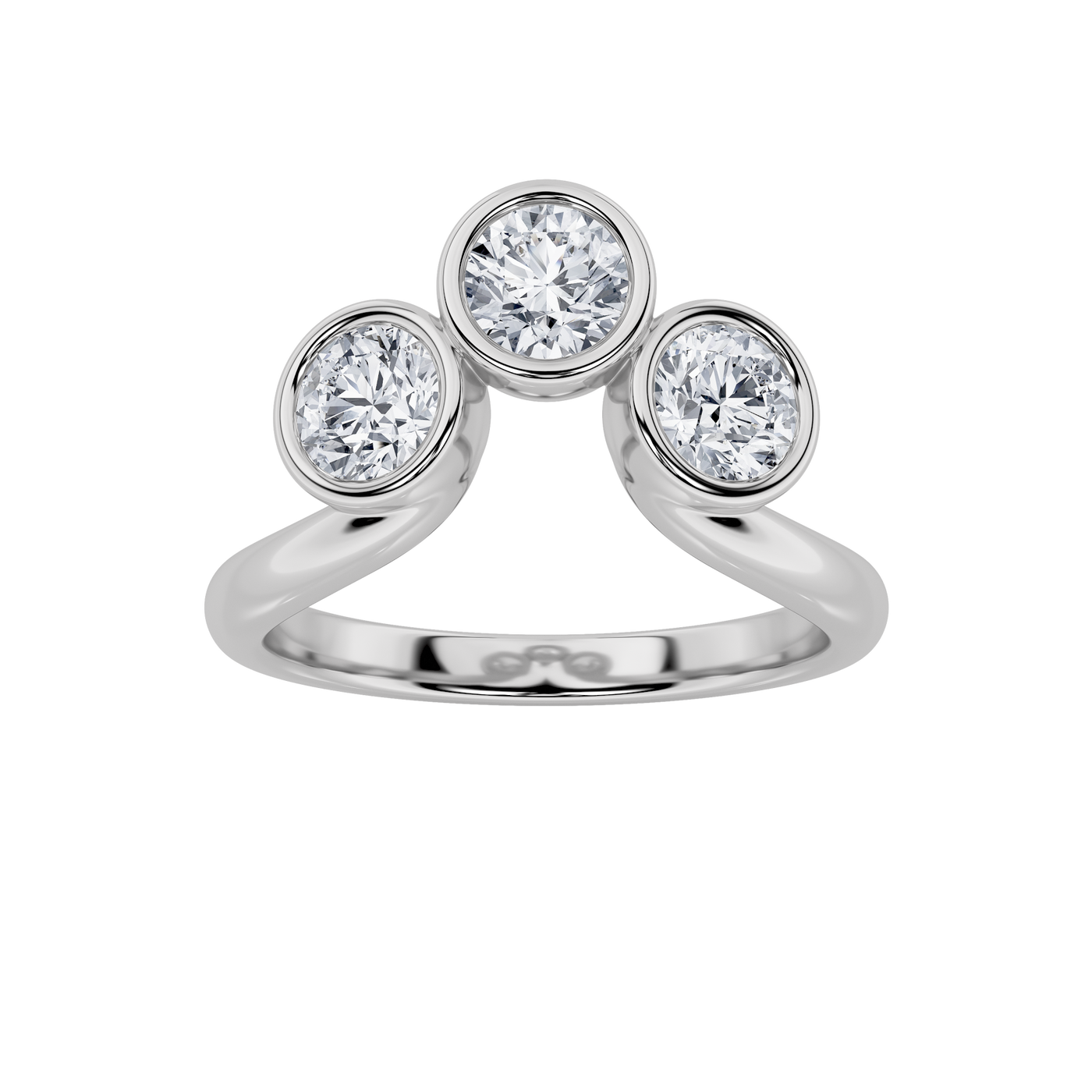 14KW 2ctw F+VS+ Lab Diamond Three-Stone Ring
