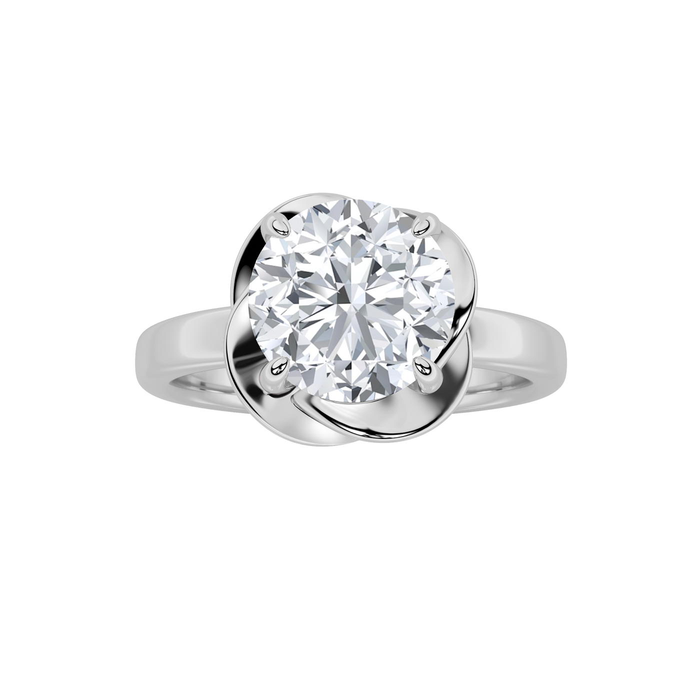 14K White Gold 2ct Lab Diamond Solitaire Engagement Ring