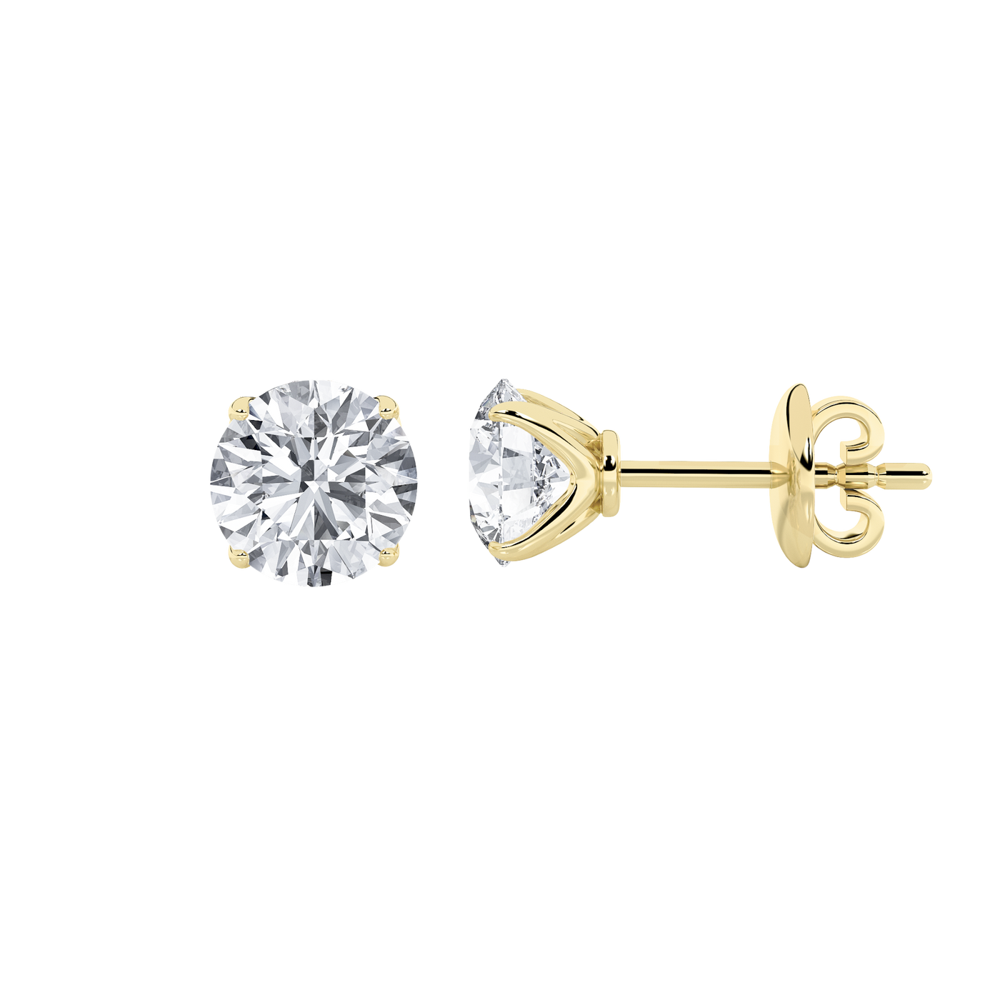 14KY Lab Diamond Stud Earrings 5ctw F+VS+