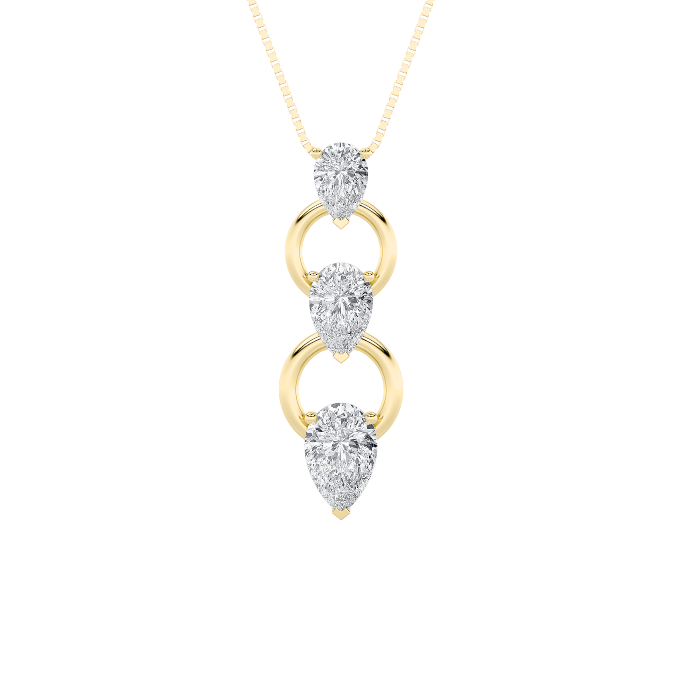 14K Yellow Gold 2ct Lab Diamond Precision-Cut Pendant