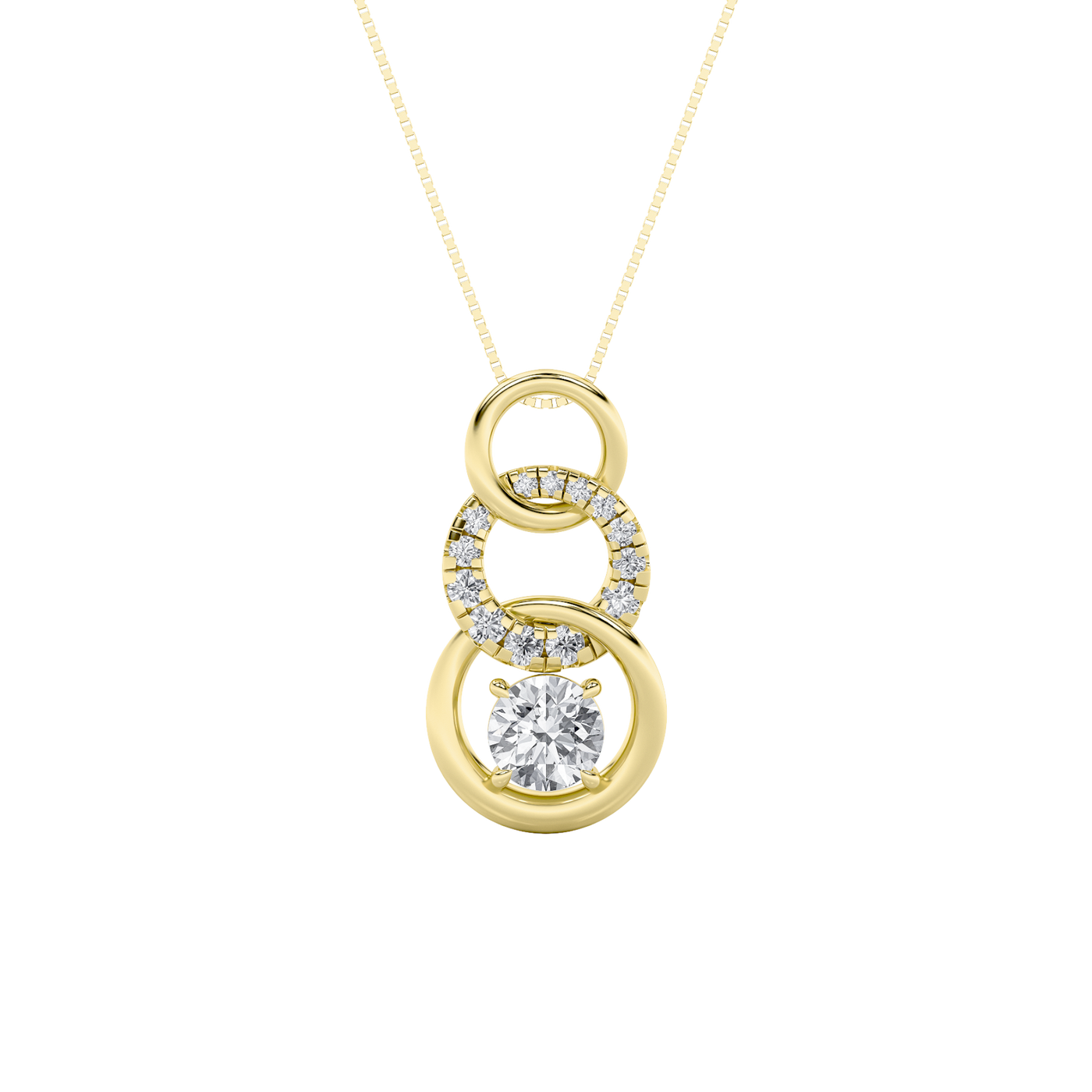 14KY 1.5ct Lab Diamond Pendant Minimalist Charm