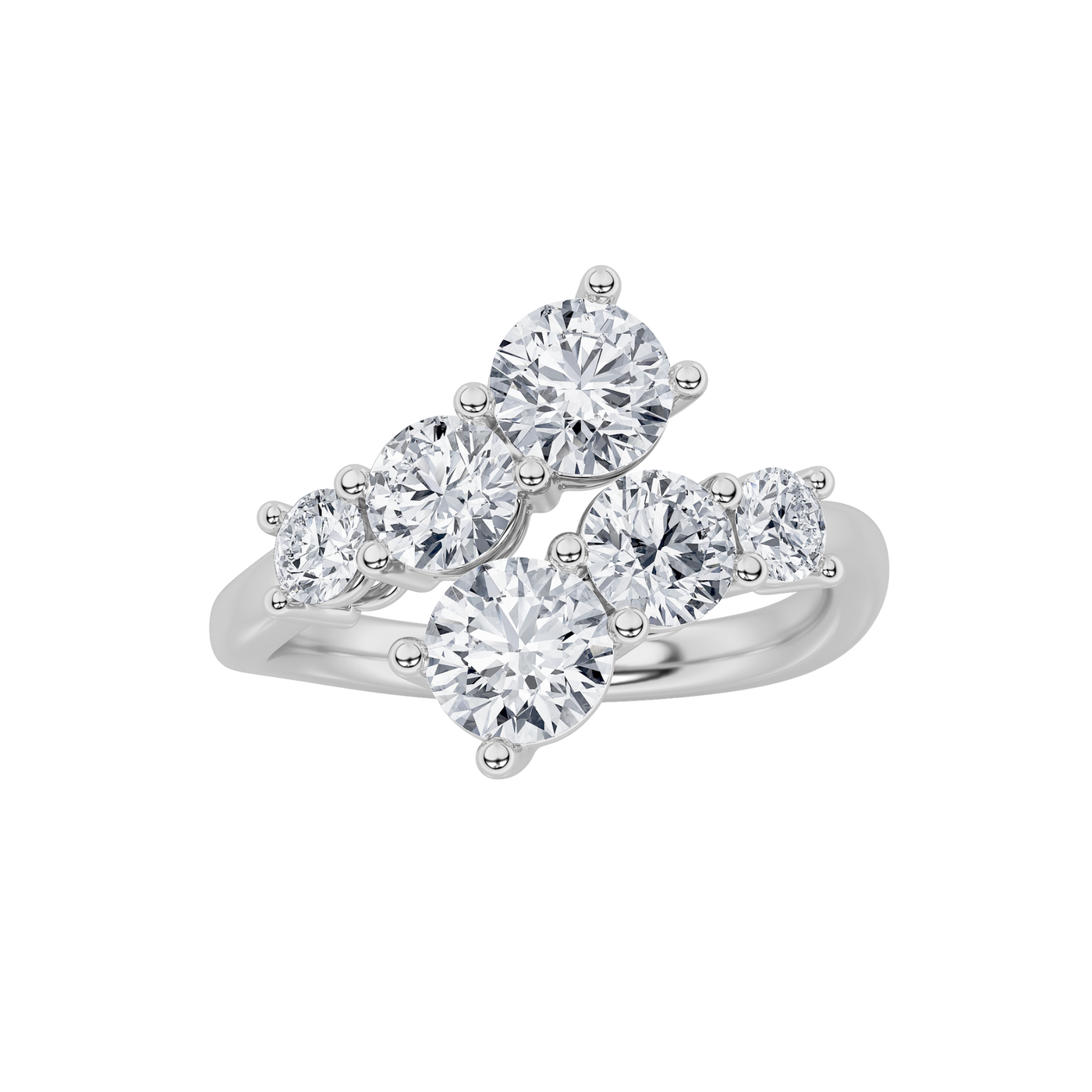 14KW 2ct Lab Diamond Cluster Ring F+VS+