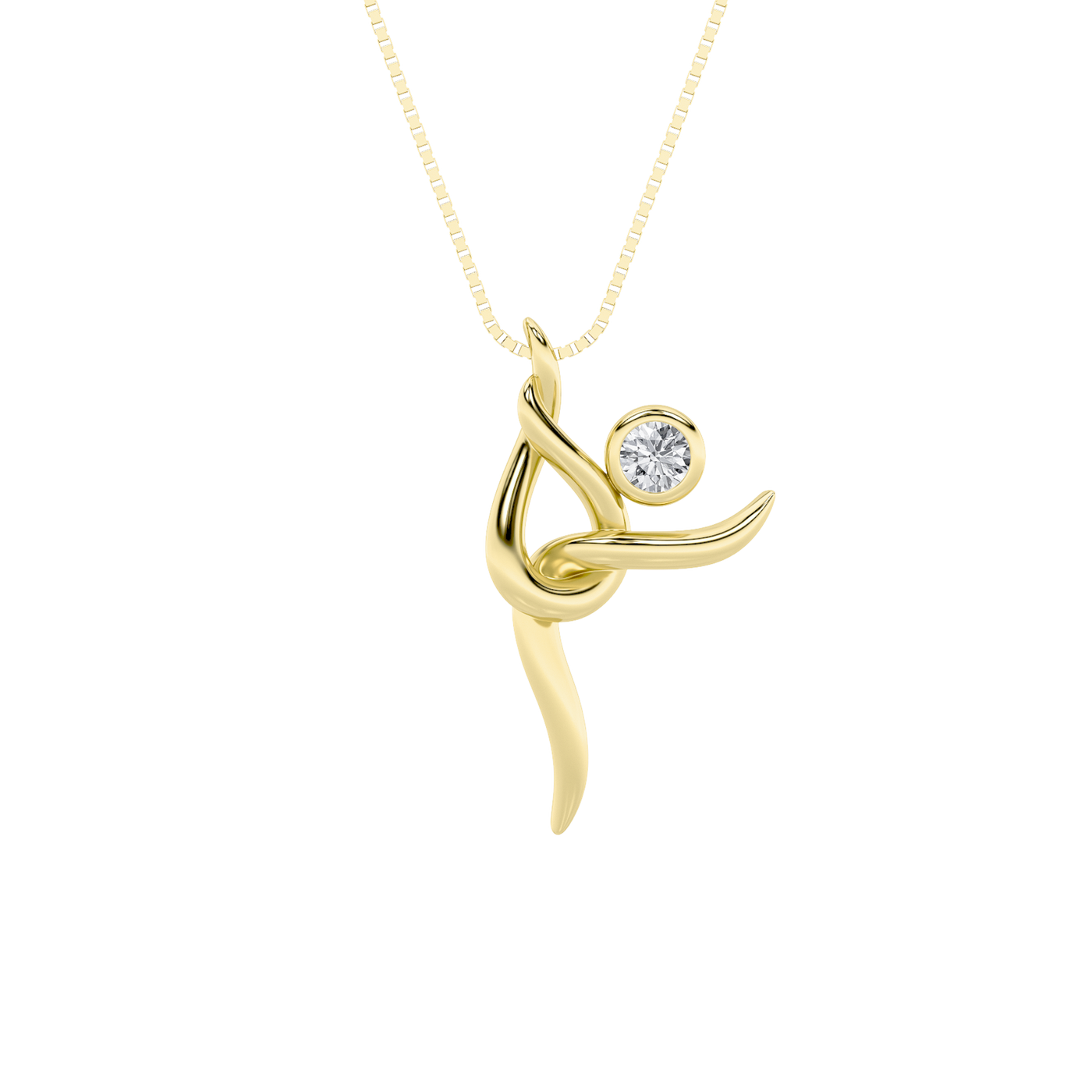14KY Lab Diamond Pendant 0.20ct F+VS+ Contemporary
