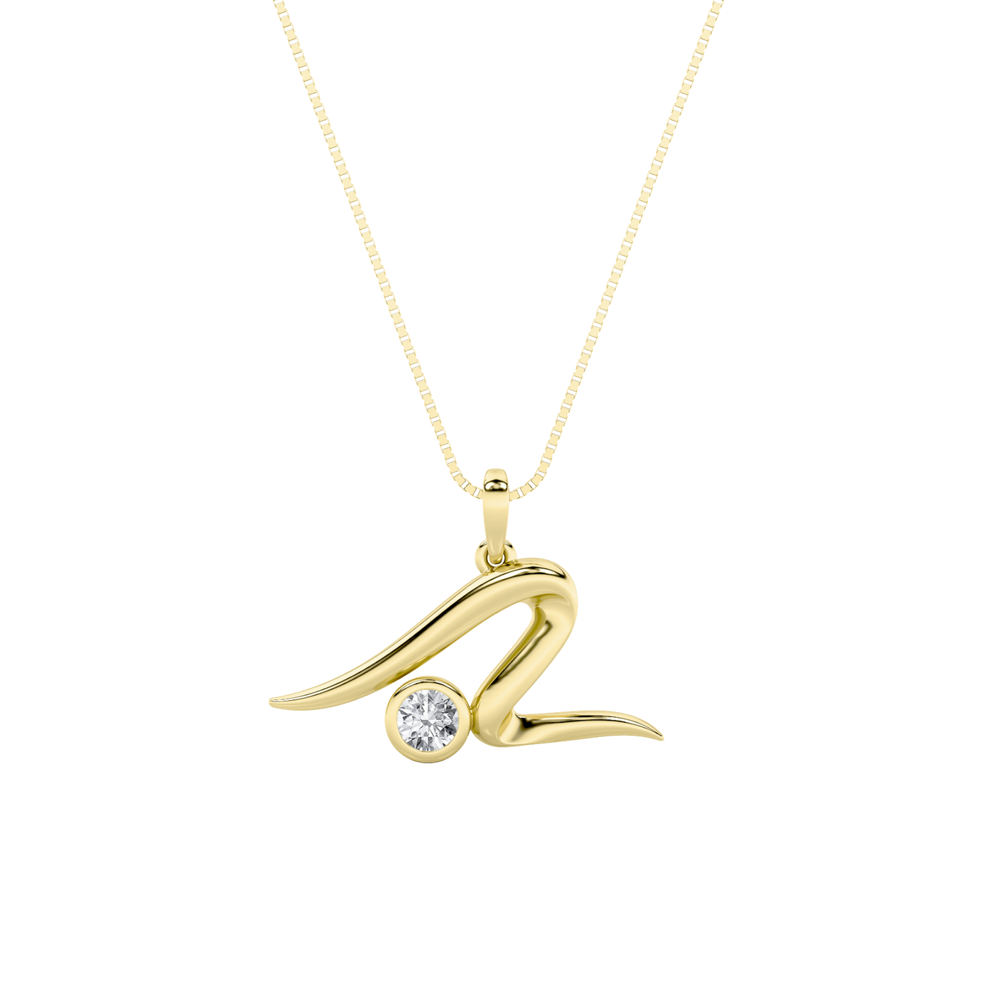 14KY Lab Diamond Pendant 0.20ct F+VS+ Contemporary
