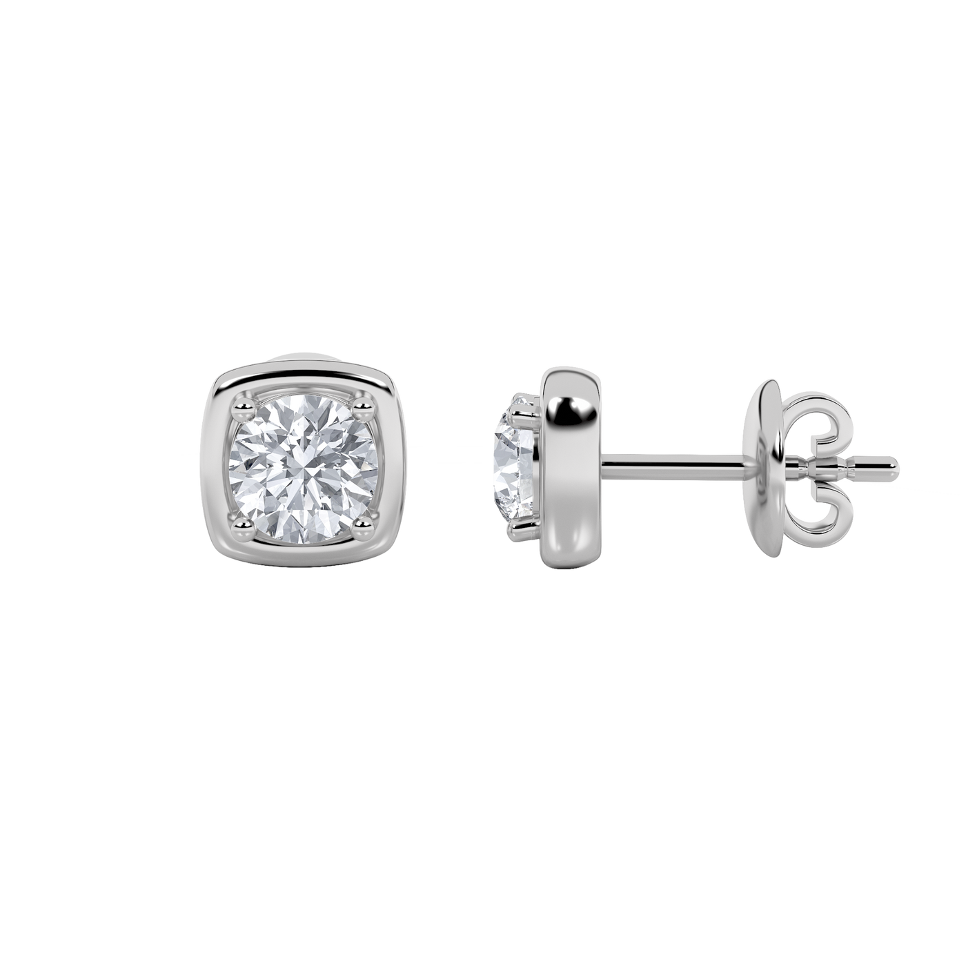 14KW 2ct Lab Diamond Stud Earrings F+VS+ Brilliance