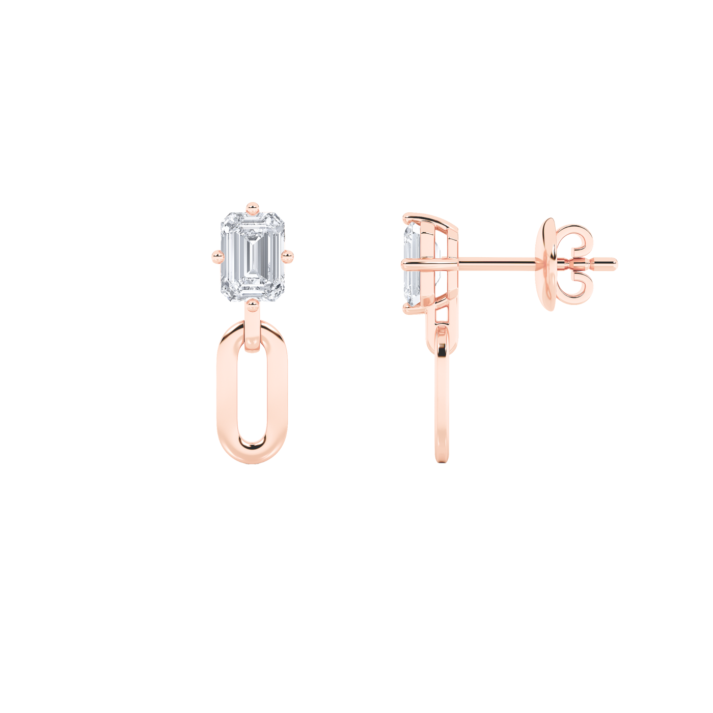 14KR 1ct F+VS+ Lab Diamond Stud Earrings
