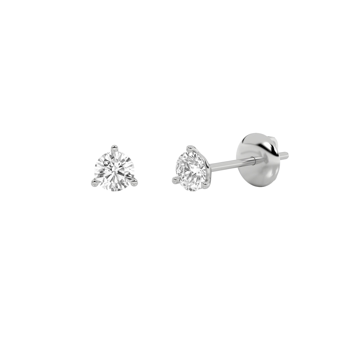 14KW 5ctw Lab Diamond Stud Earrings G+VS+