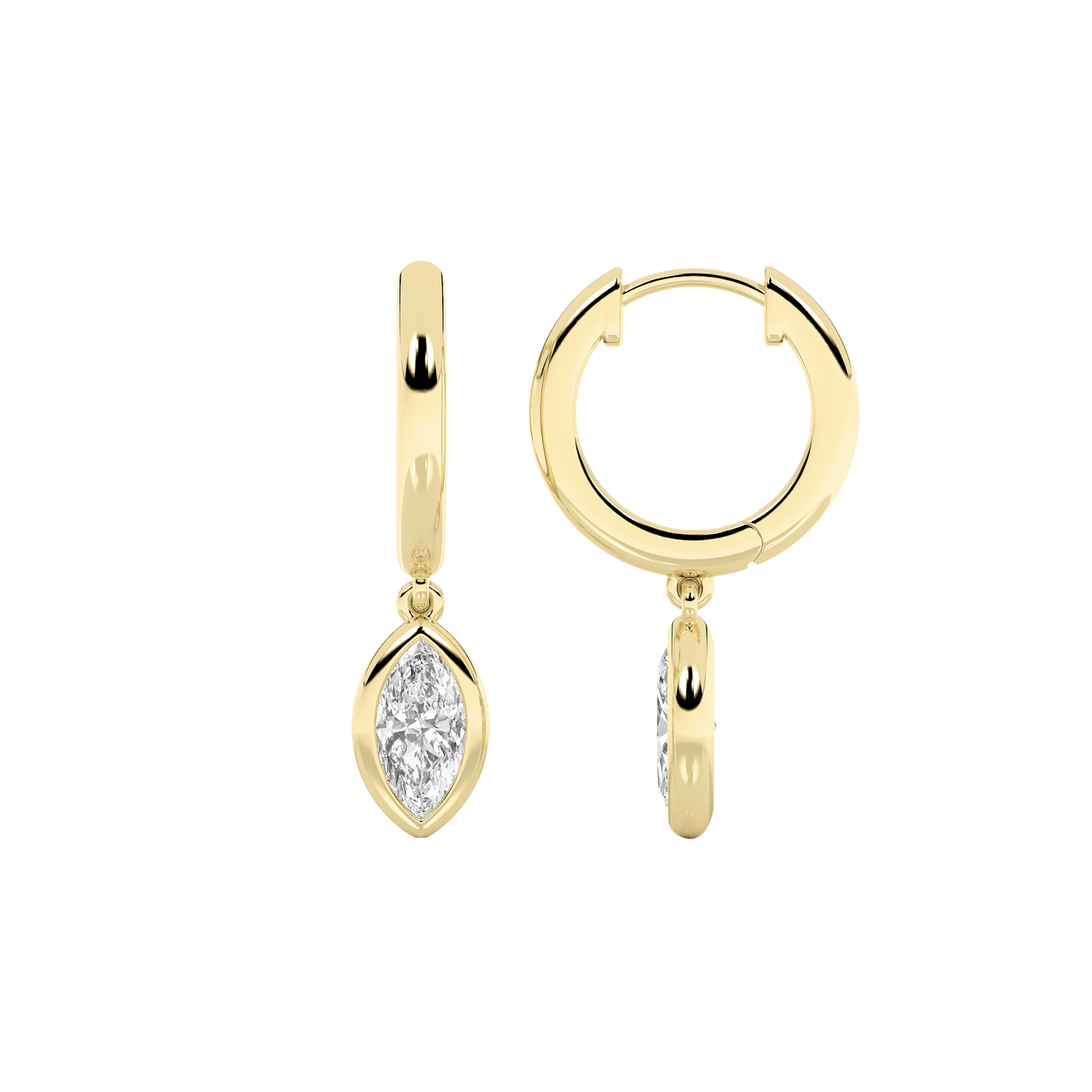14K Yellow Gold Lab Diamond Dangle Earrings 0.6ctw