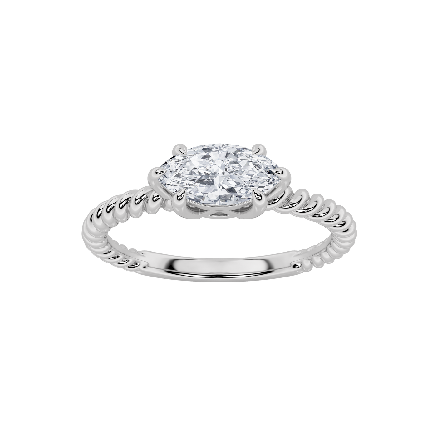 14K White Gold 0.5ct Lab Diamond Solitaire Ring