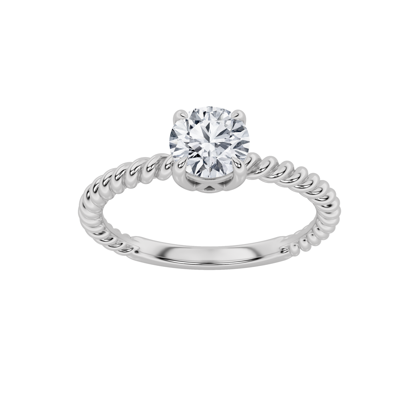 14K White Gold 0.6ct Lab Diamond Solitaire Engagement Ring