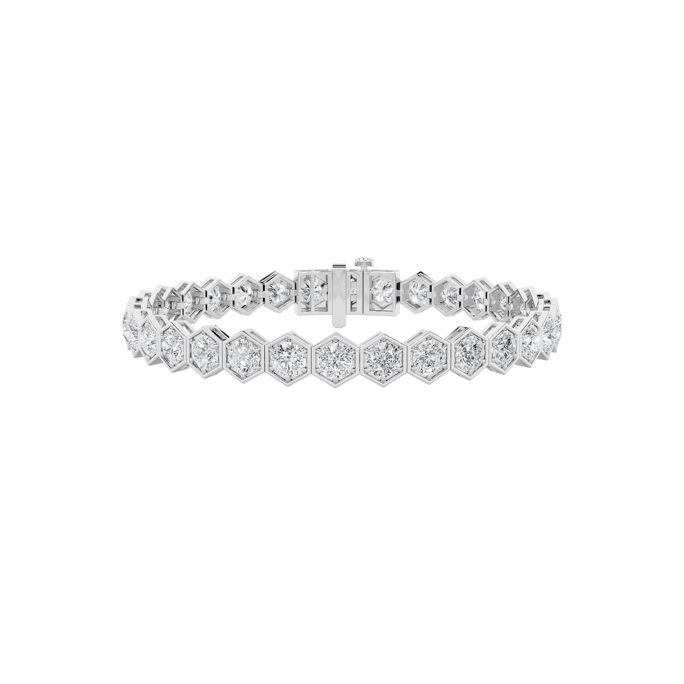 14KW 10ct Lab Diamond Tennis Bracelet F+VS+