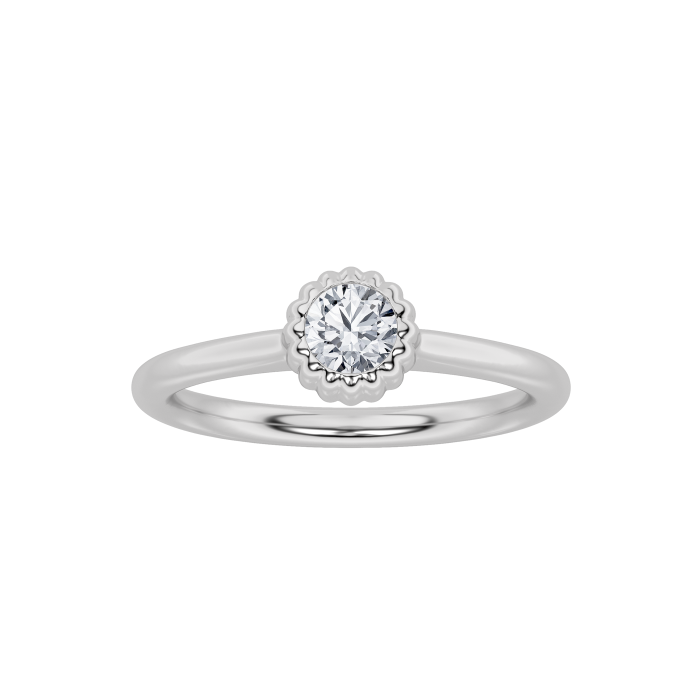 14K White Gold Lab Diamond Solitaire Ring 0.25ct