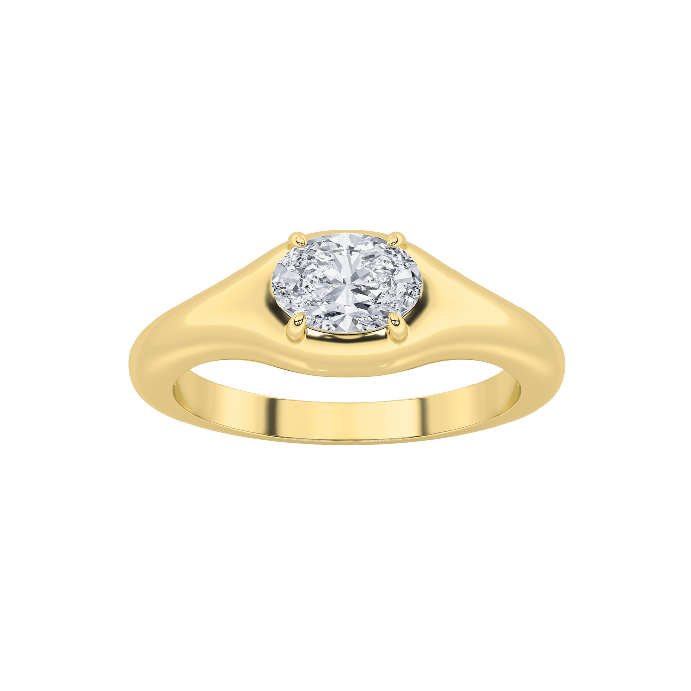 14KY 0.5ct Lab Diamond Oval Solitaire Engagement Ring