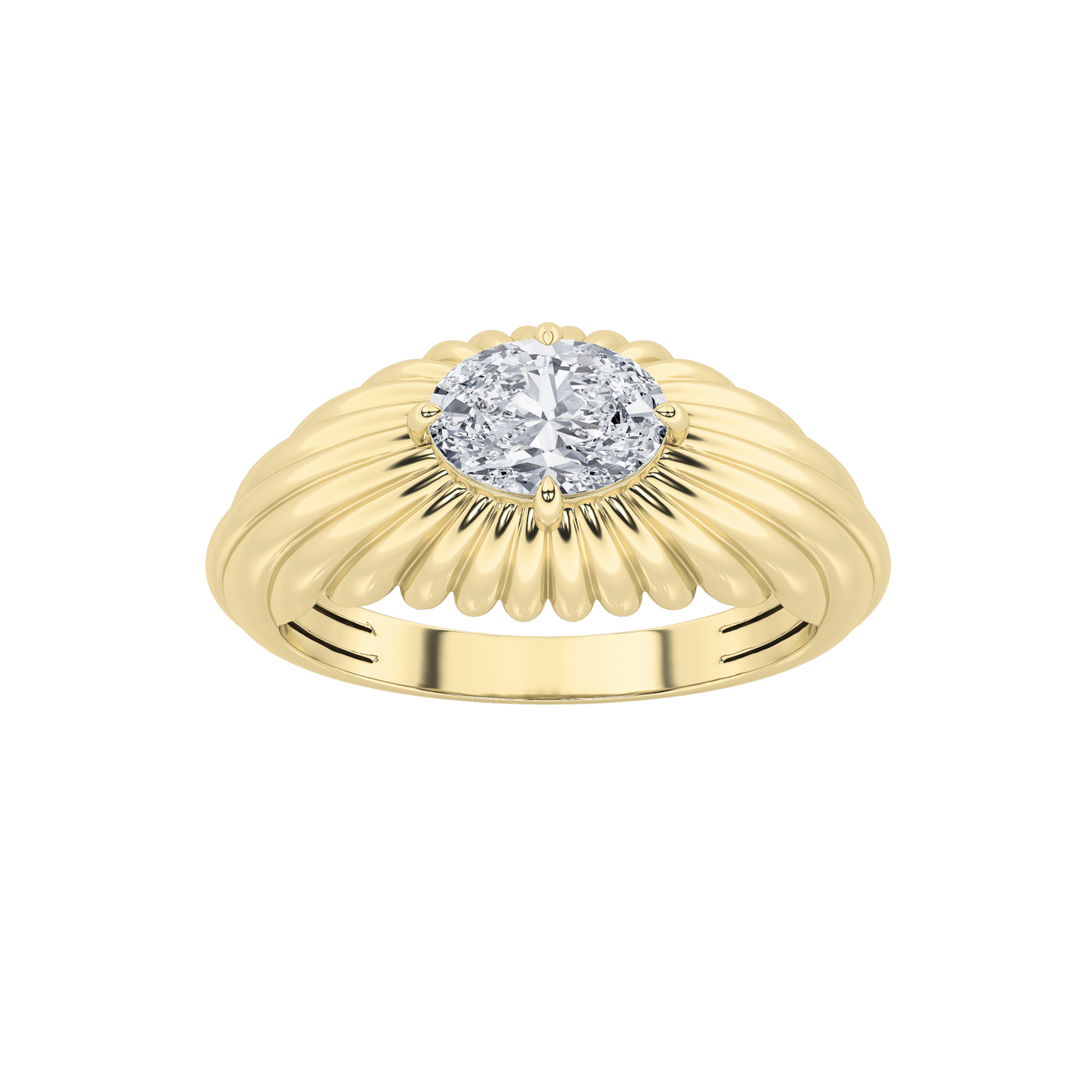 14K Gold 0.5ct Lab Grown Oval Diamond Solitaire Ring