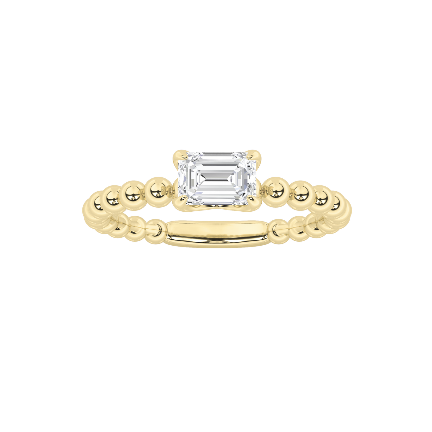 14KY 0.5ct Lab Diamond Emerald Solitaire Ring