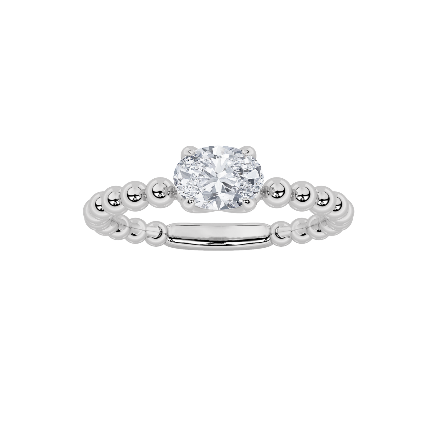 14KW 0.5ct Lab Diamond Oval Solitaire Engagement Ring