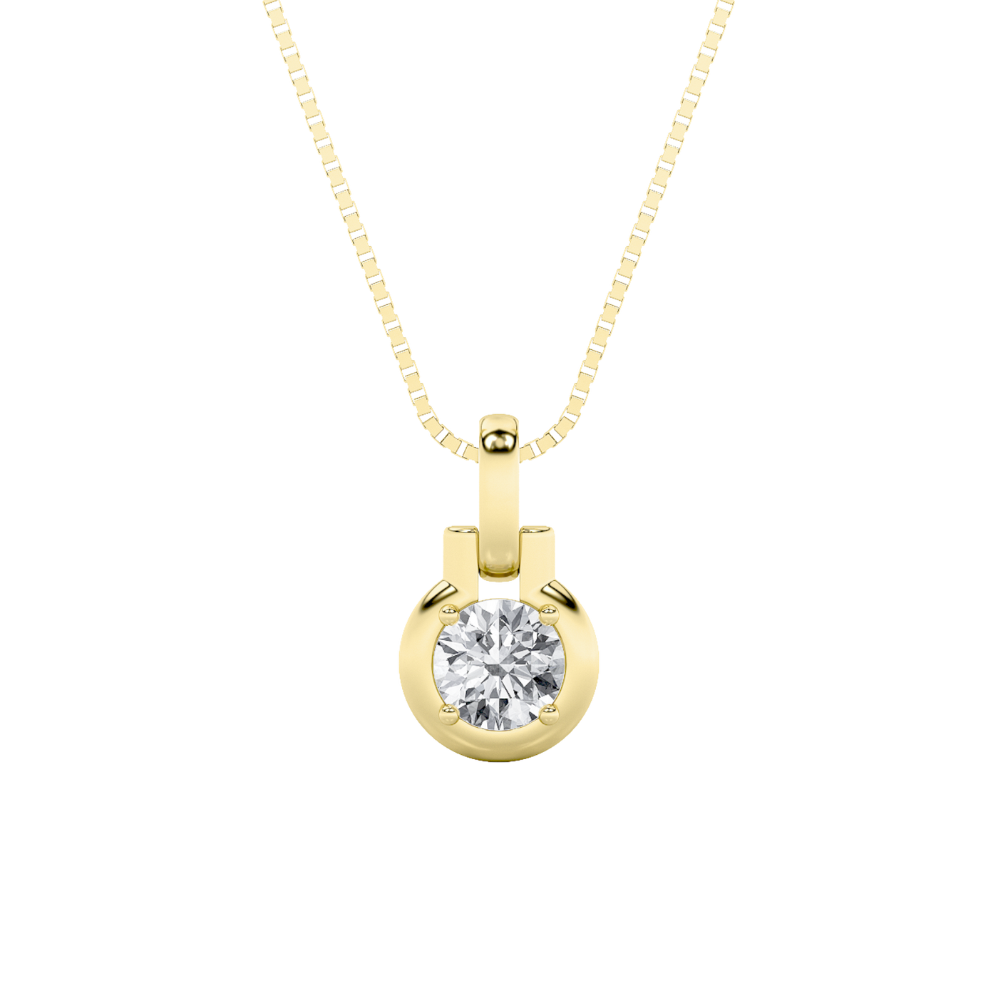 14KY 0.5ct Lab Diamond Solitaire Pendant