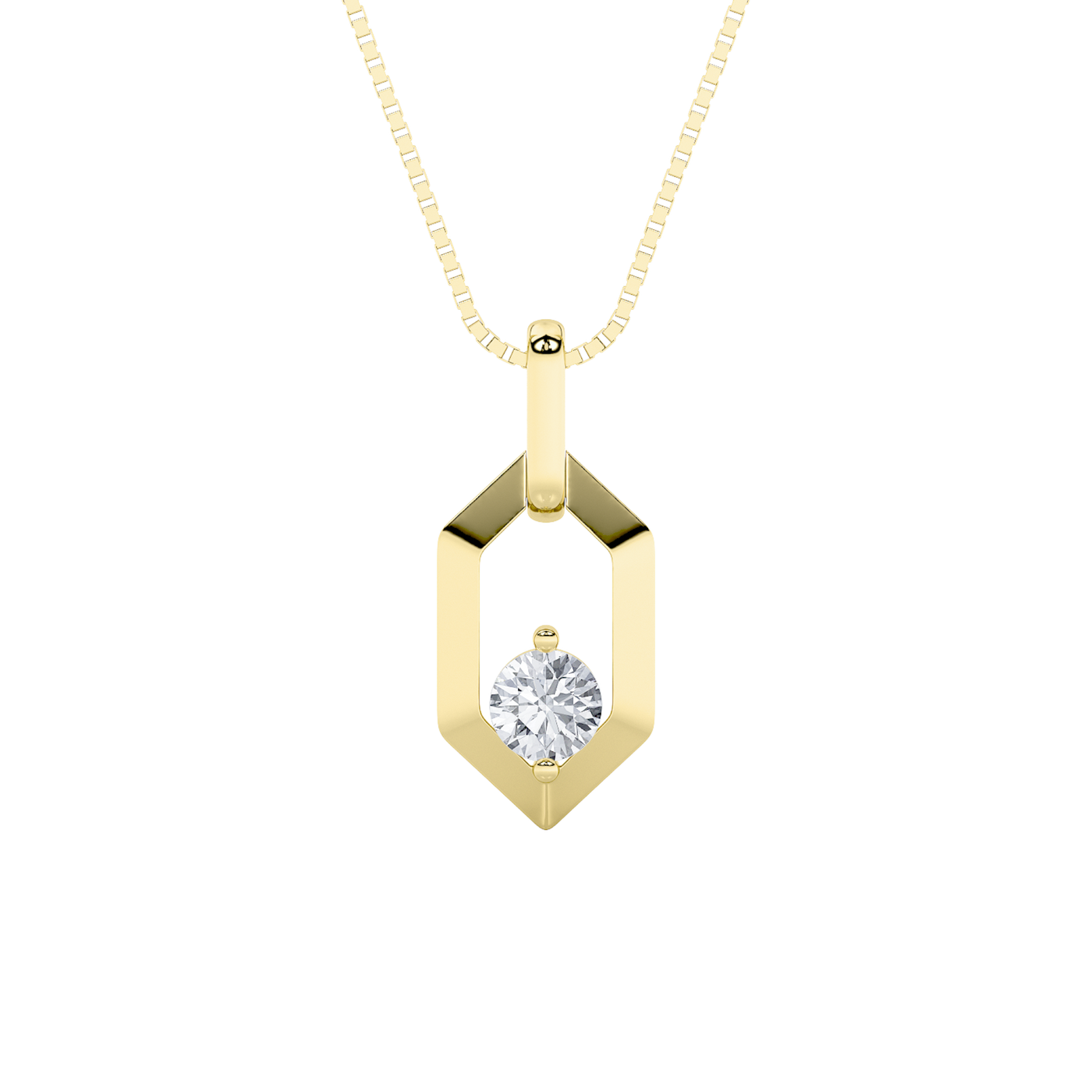 14KY 0.25ct Lab Diamond Solitaire Pendant