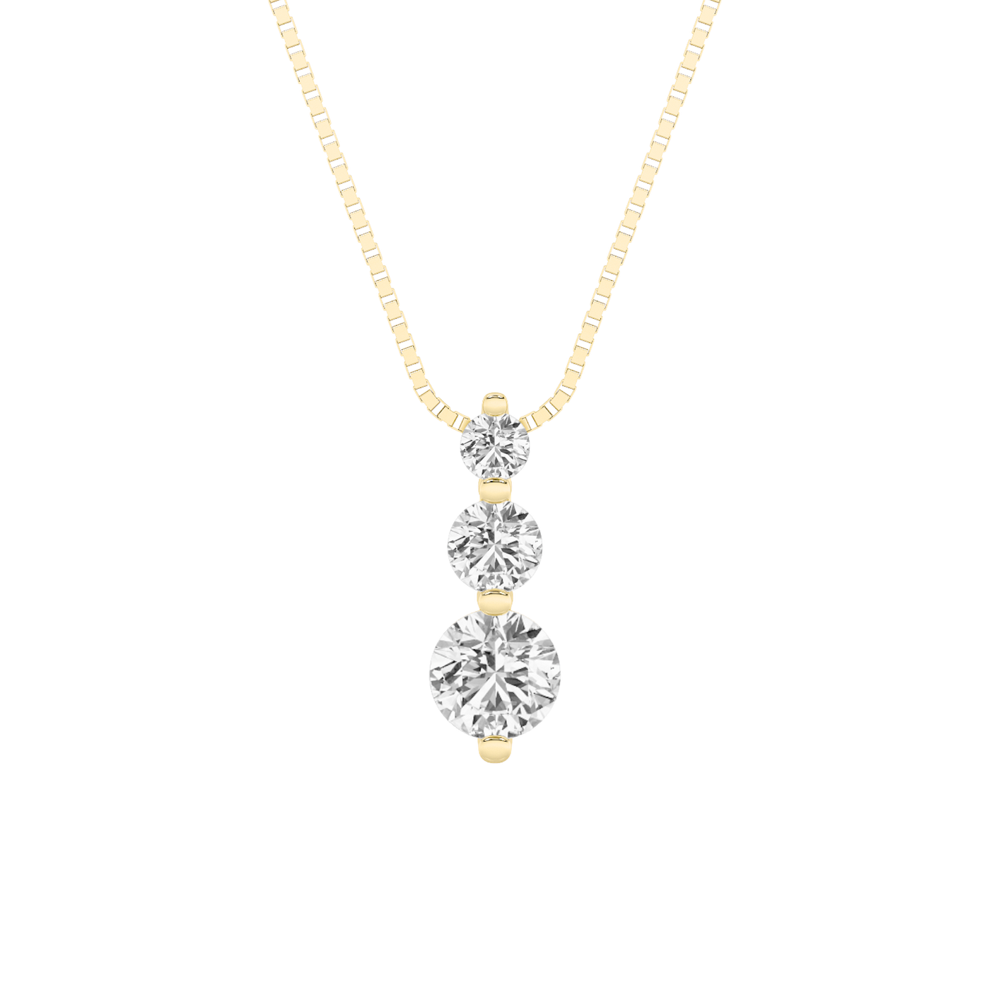 14KY 0.75ct Lab Diamond Three-Stone Pendant