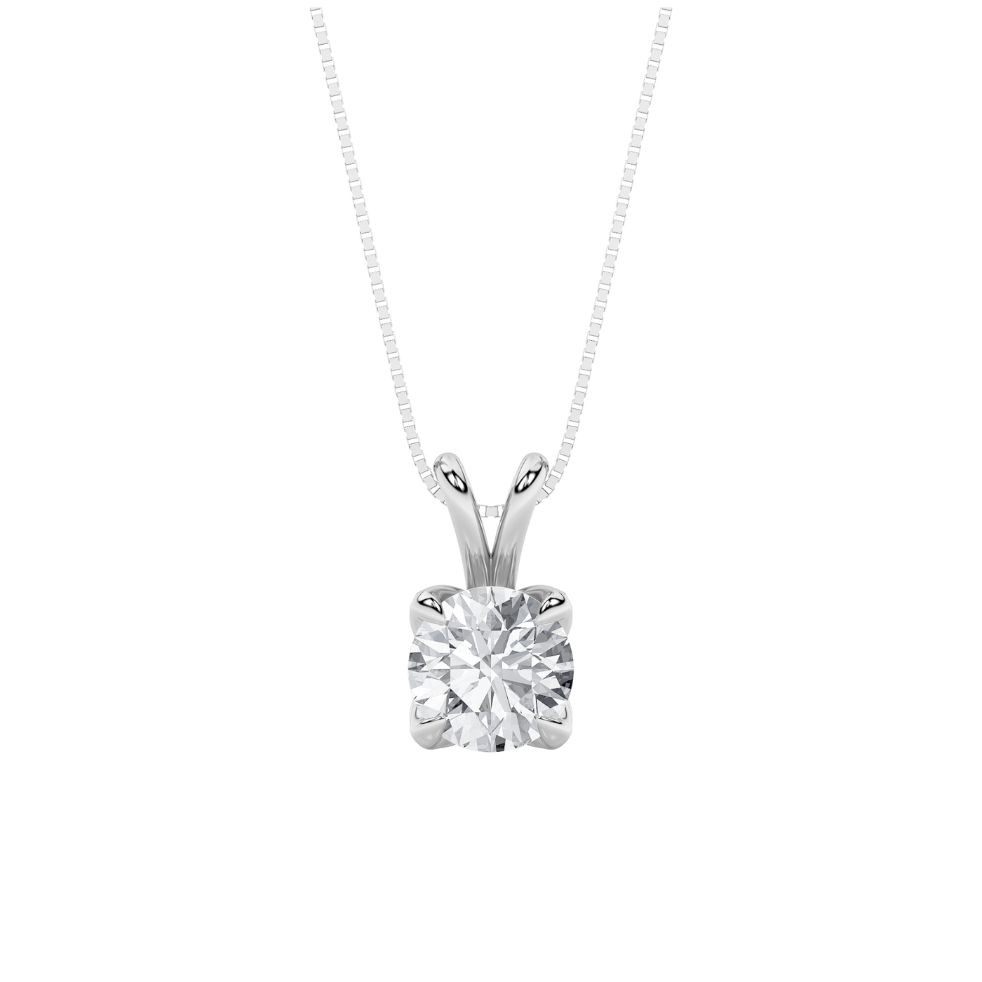 14K White Gold 2ct Lab Diamond Solitaire Pendant