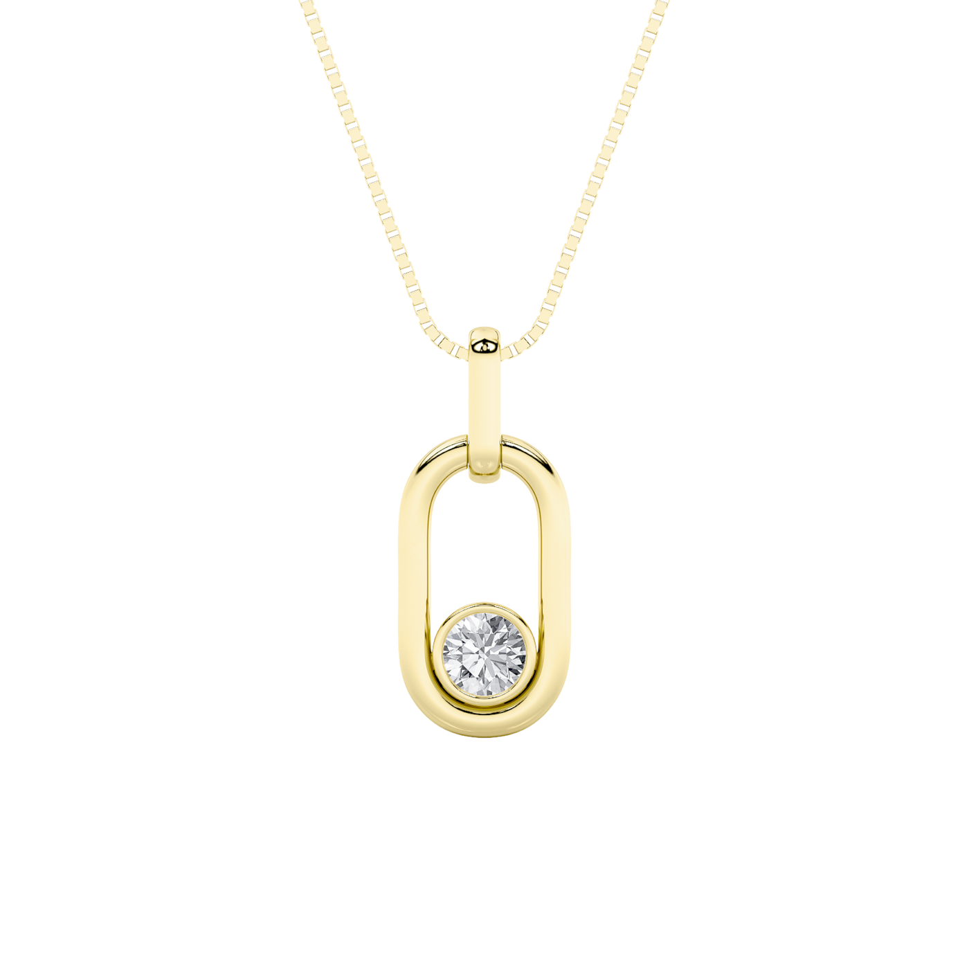 14KY 0.25ct Lab Diamond Solitaire Pendant