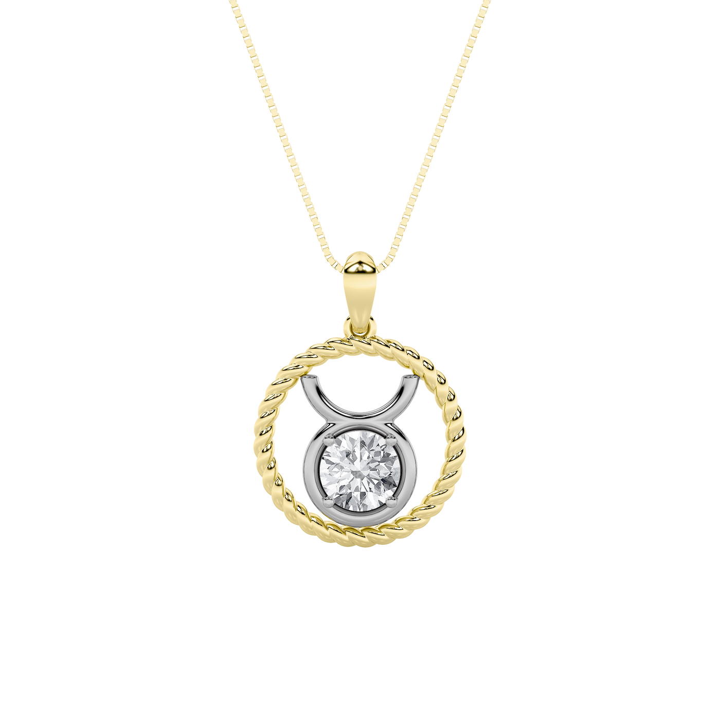 14K White Gold Lab Diamond Solitaire Pendant 1ct