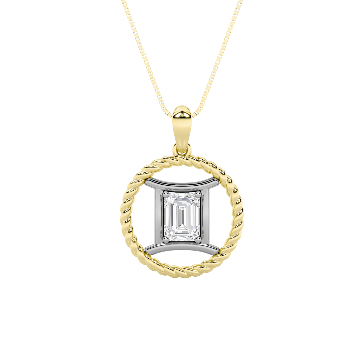 14K White Gold 1ct Lab Diamond Solitaire Pendant
