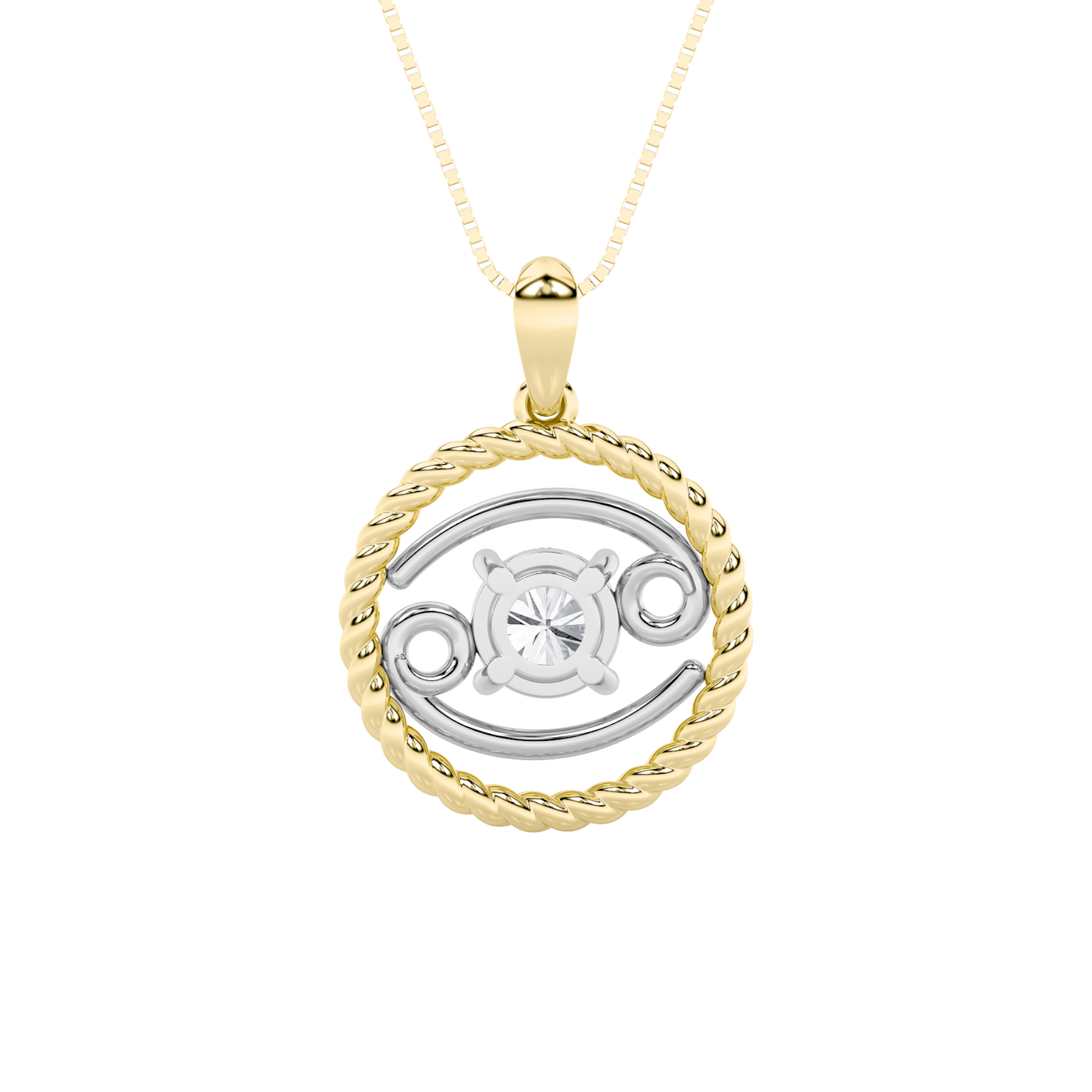 14K White Gold 1ct Lab Diamond Pendant