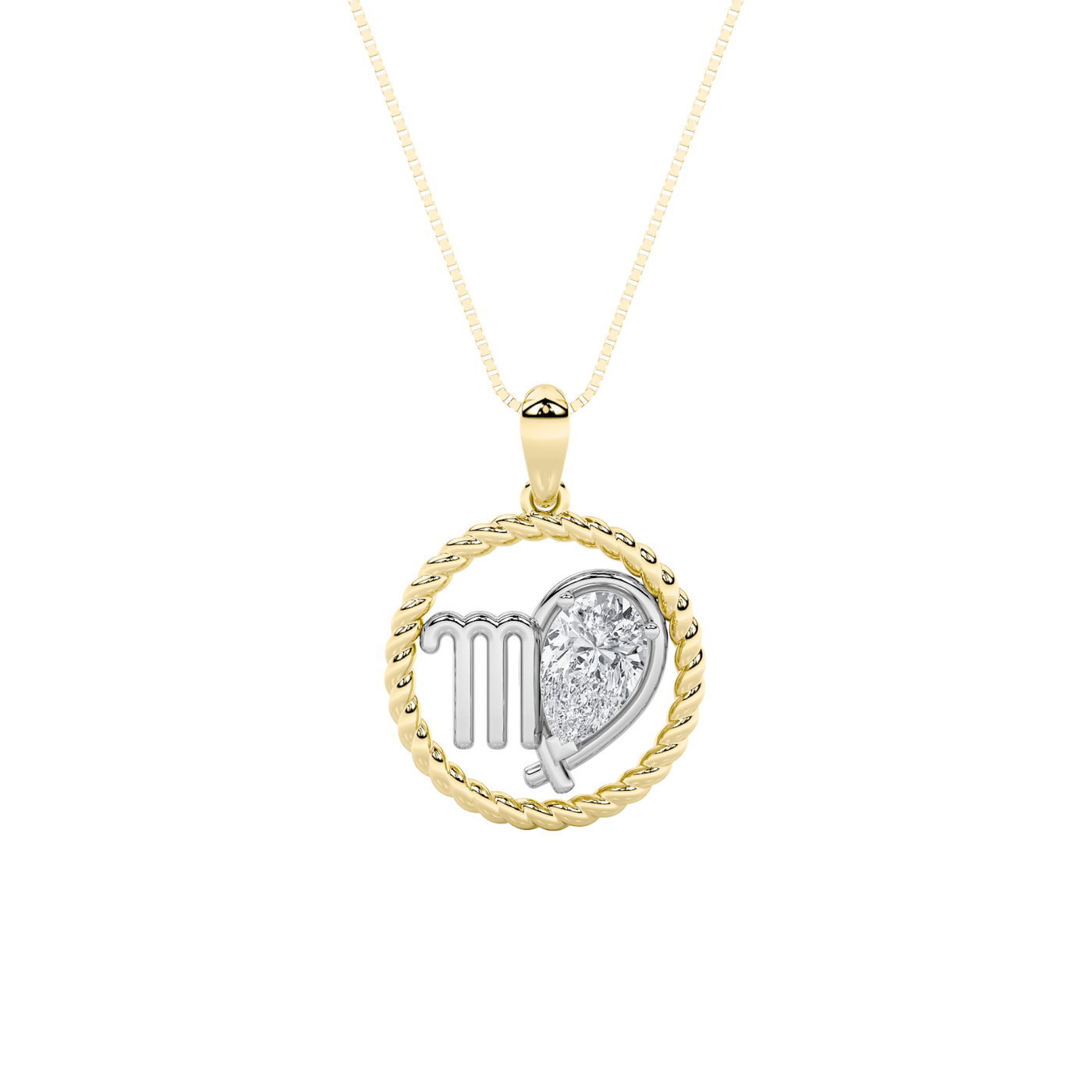 14K White Gold 1ct Lab Diamond Pendant Necklace