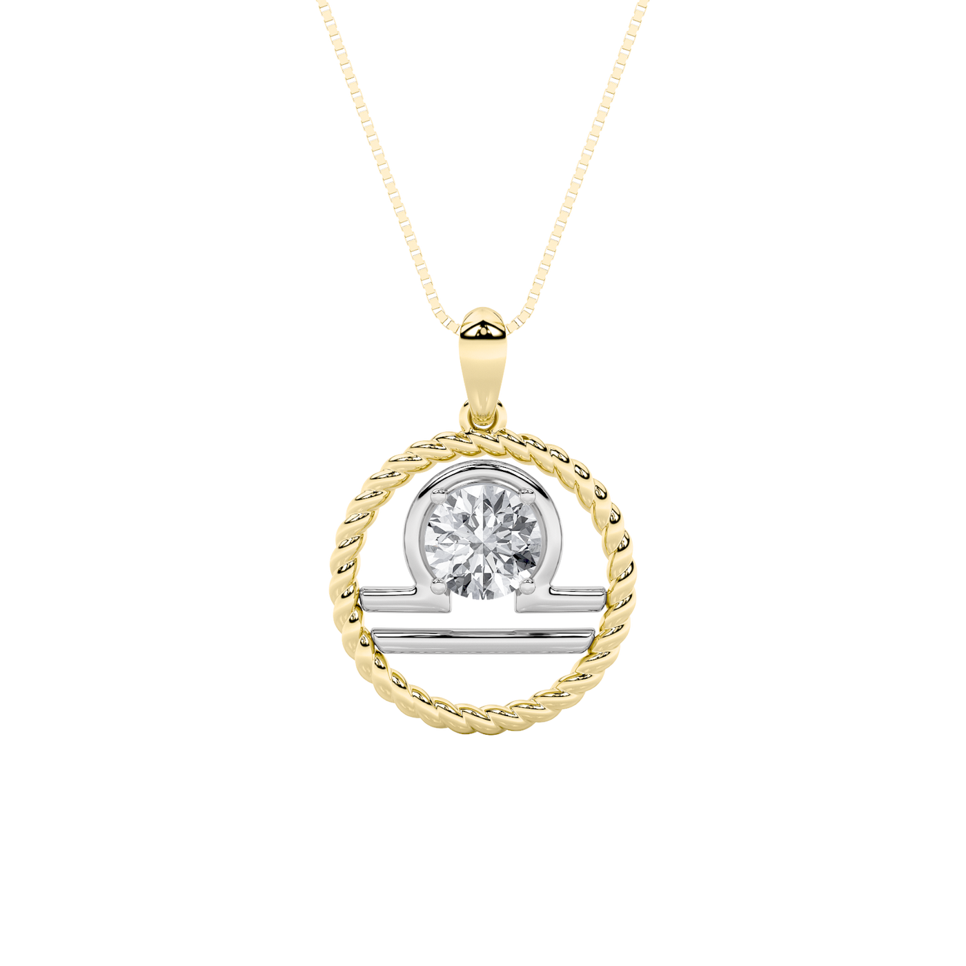 14K White Gold 1ct Lab Diamond Solitaire Pendant