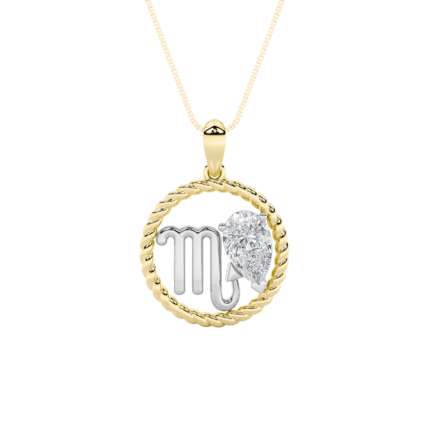 14K White Gold Lab Diamond Pendant 1ct F/VS+