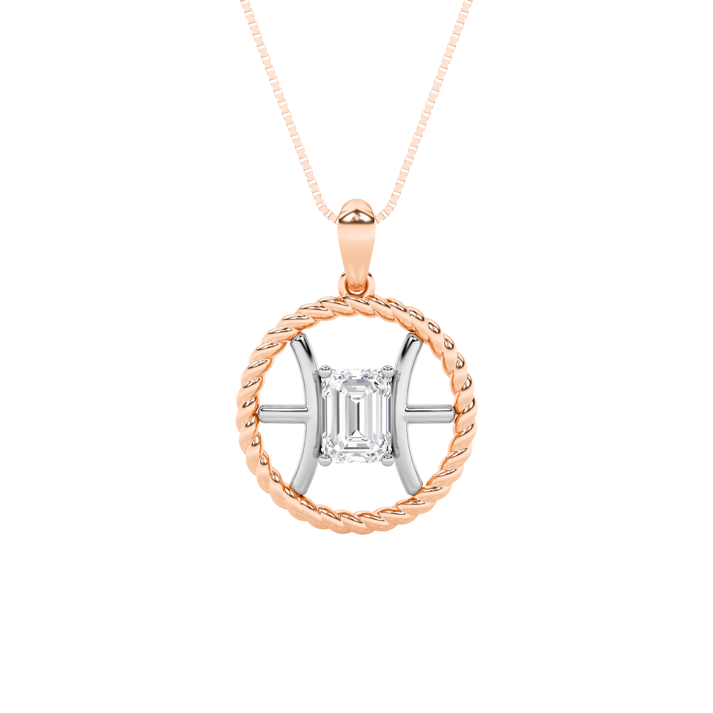 14K White Gold 1ct Lab Diamond Contemporary Pendant