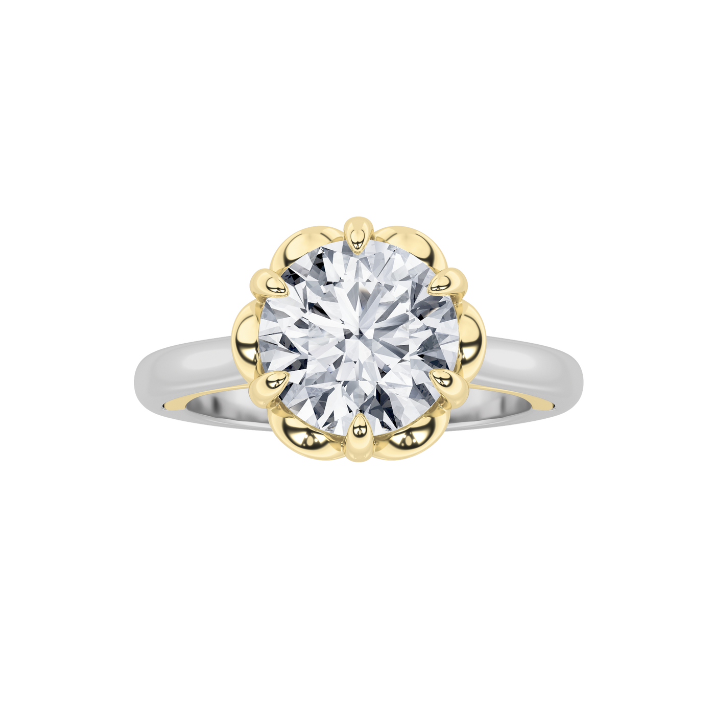 14K WY 2ct Lab Diamond Solitaire Engagement Ring