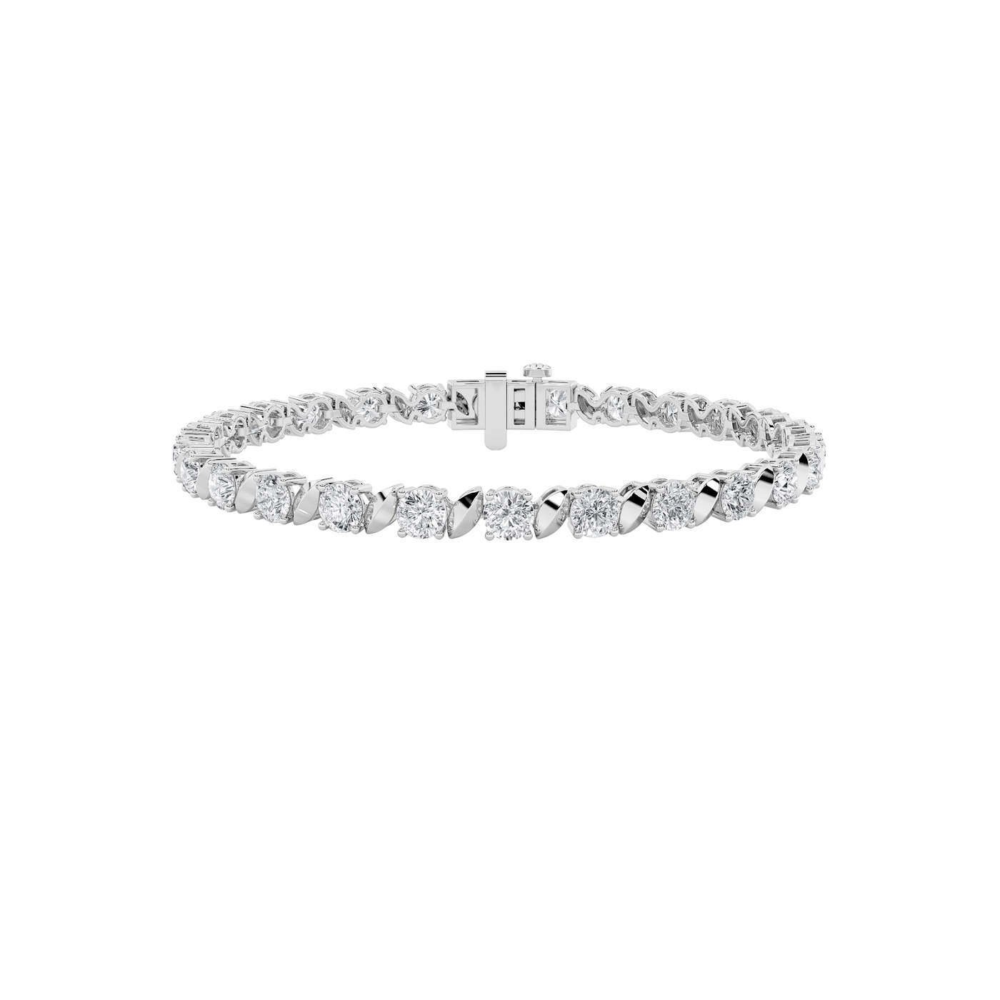14KW 5ctw F+VS Lab Diamond Tennis Bracelet
